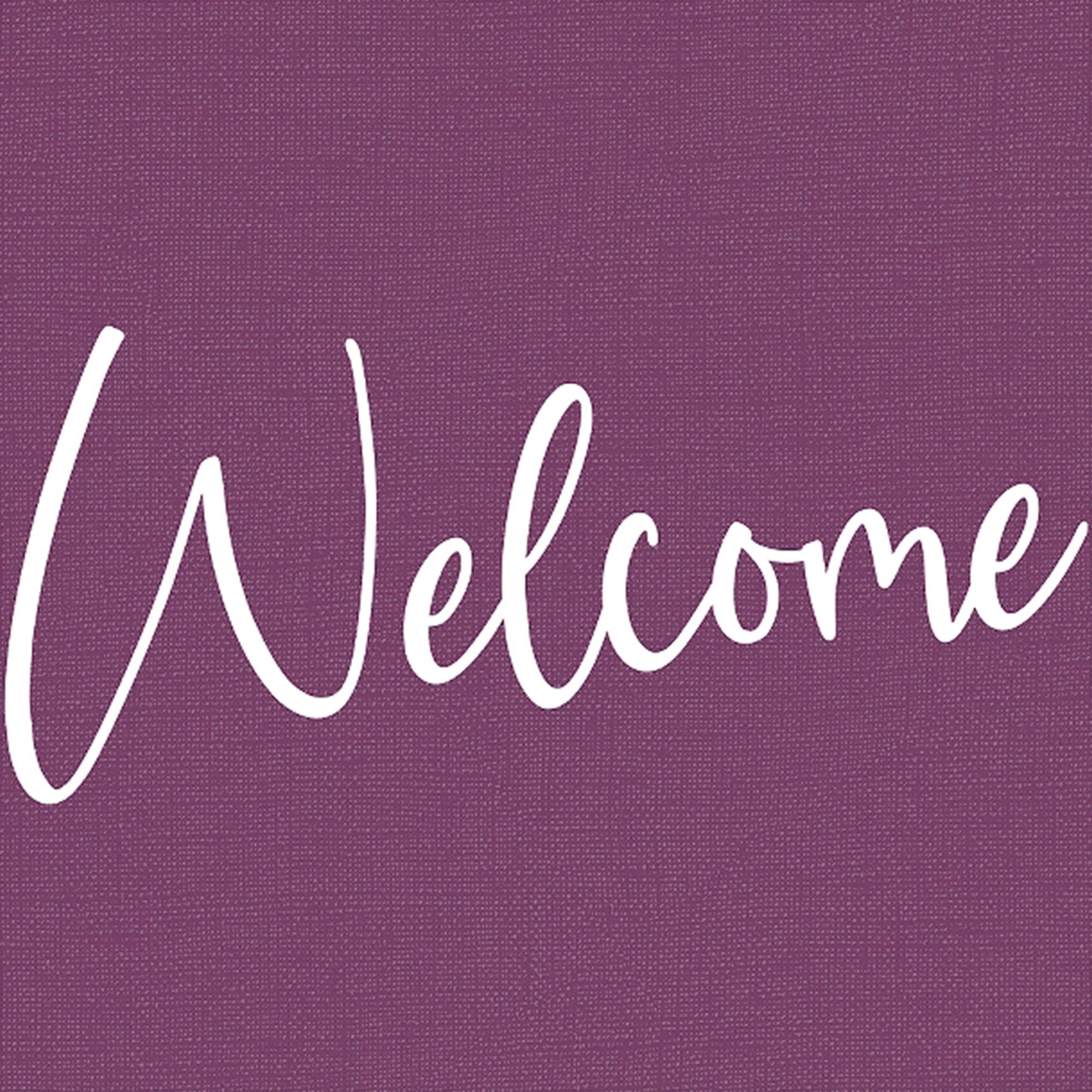 20 Servietten "Welcome" Lila Handschrift, Text