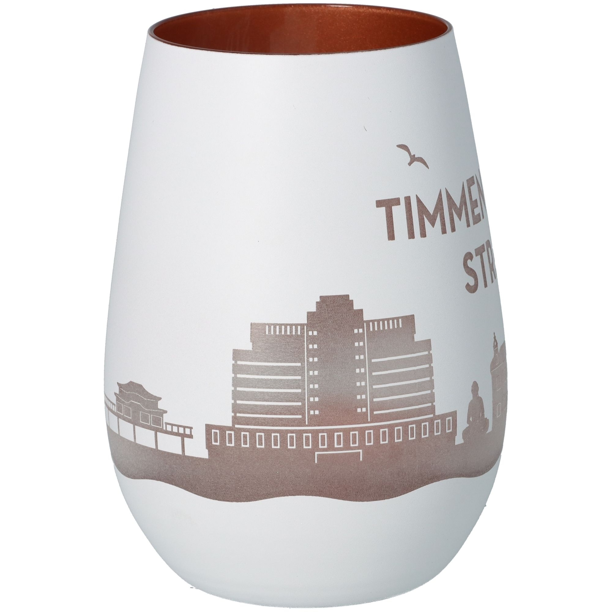 Windlicht Skyline Timmendorfer Strand Weiß/Bronze Windlicht Skyline Timmendorfer Strand Weiß/Bronze