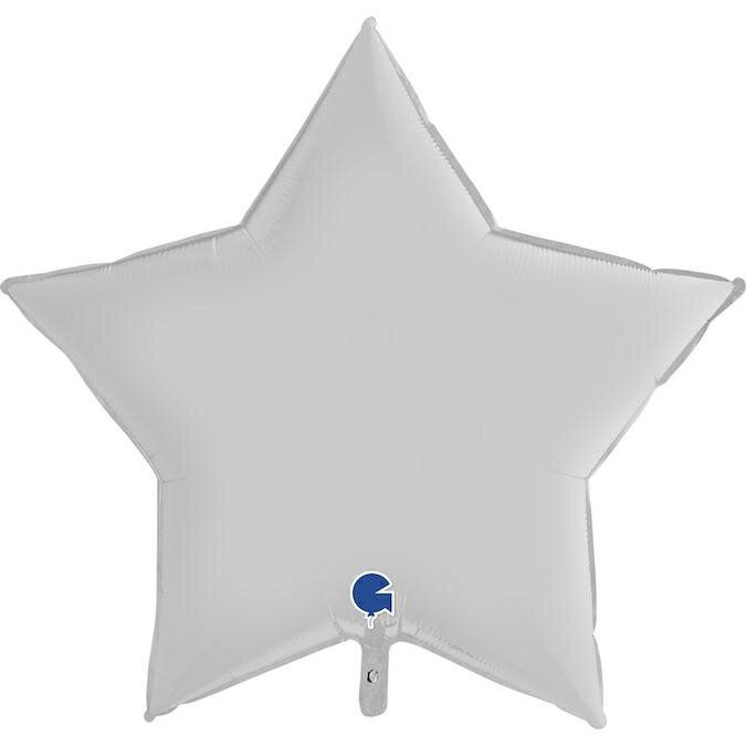 Folienballon Stern Satin Weiß 90cm