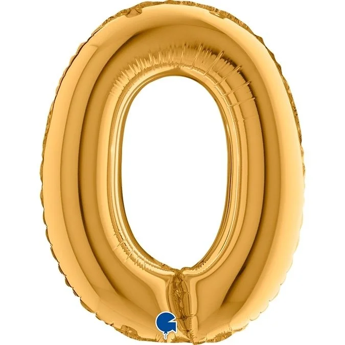 Luftballon, Folienballon, Gold, Buchstabe O, Ornament