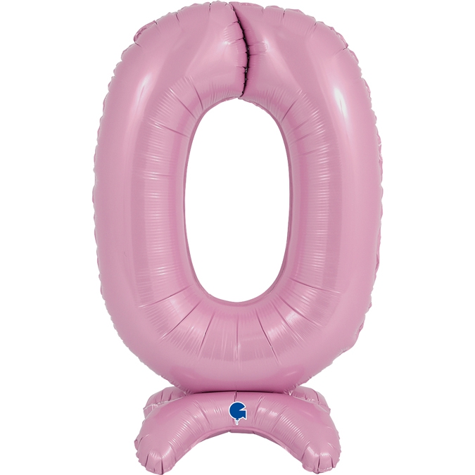 Folienballon Zahl 0 Pastell Rosa, 65cm Folienballon Zahl 0 Pastell Rosa, 65cm
