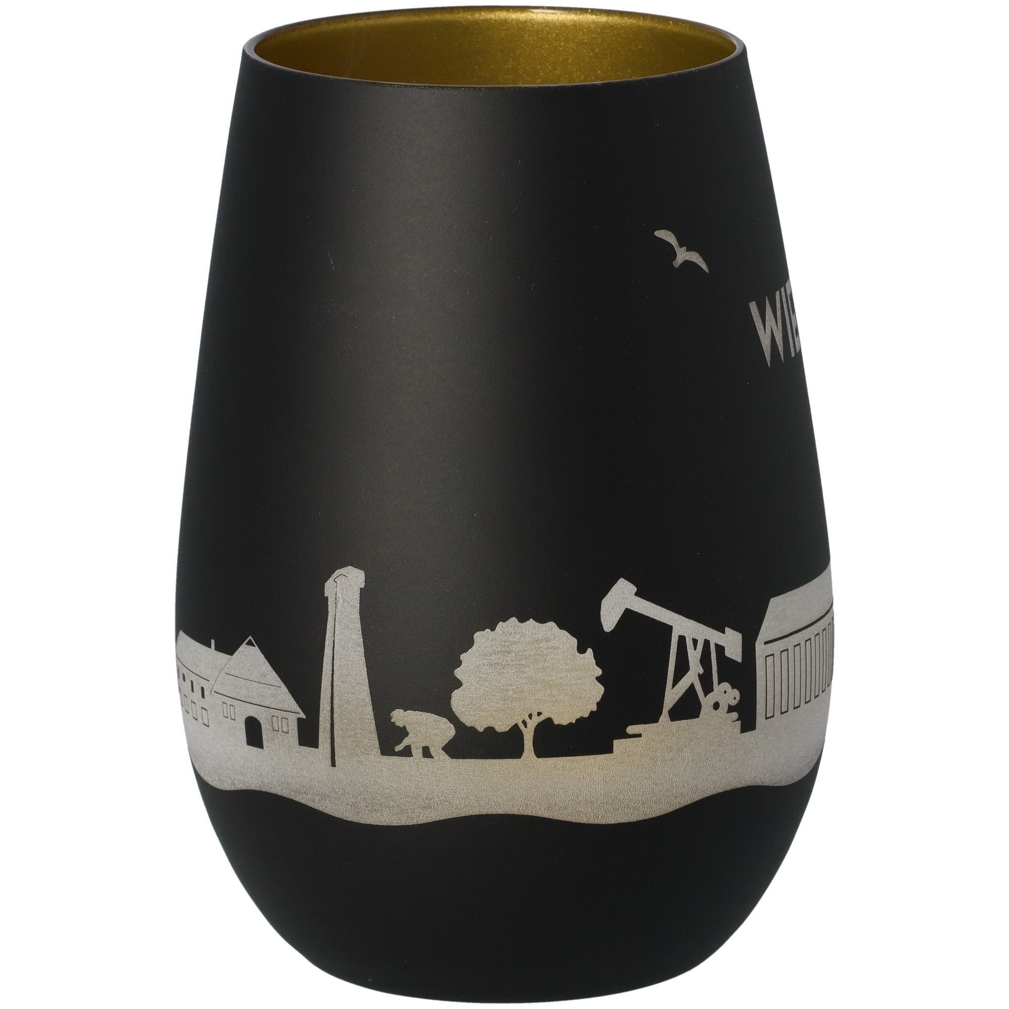 Windlicht Skyline Wietze Schwarz/Gold Töpferei, Krug, Tasse, Vase