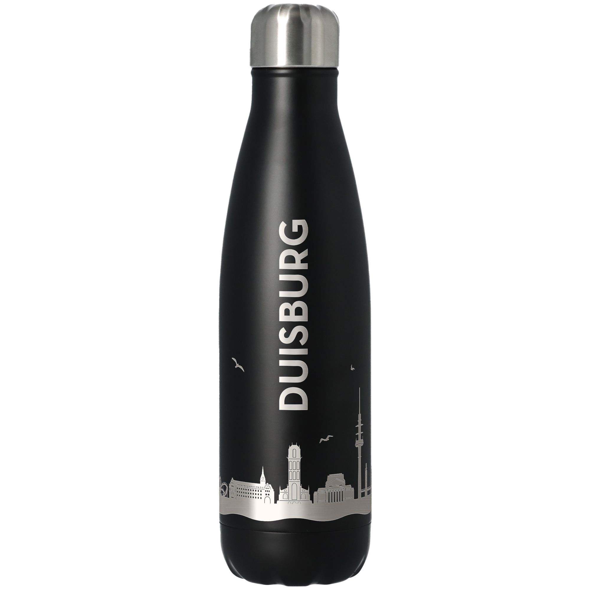 Trinkflasche Skyline Duisburg Schwarz 500ml