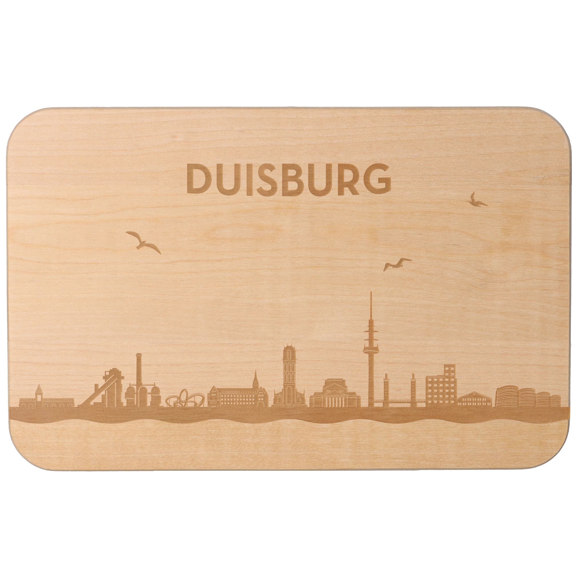 Frühstücksbrett Skyline Duisburg 23cm x 15cm x 1cm Frühstücksbrett Skyline Duisburg 23cm x 15cm x 1cm