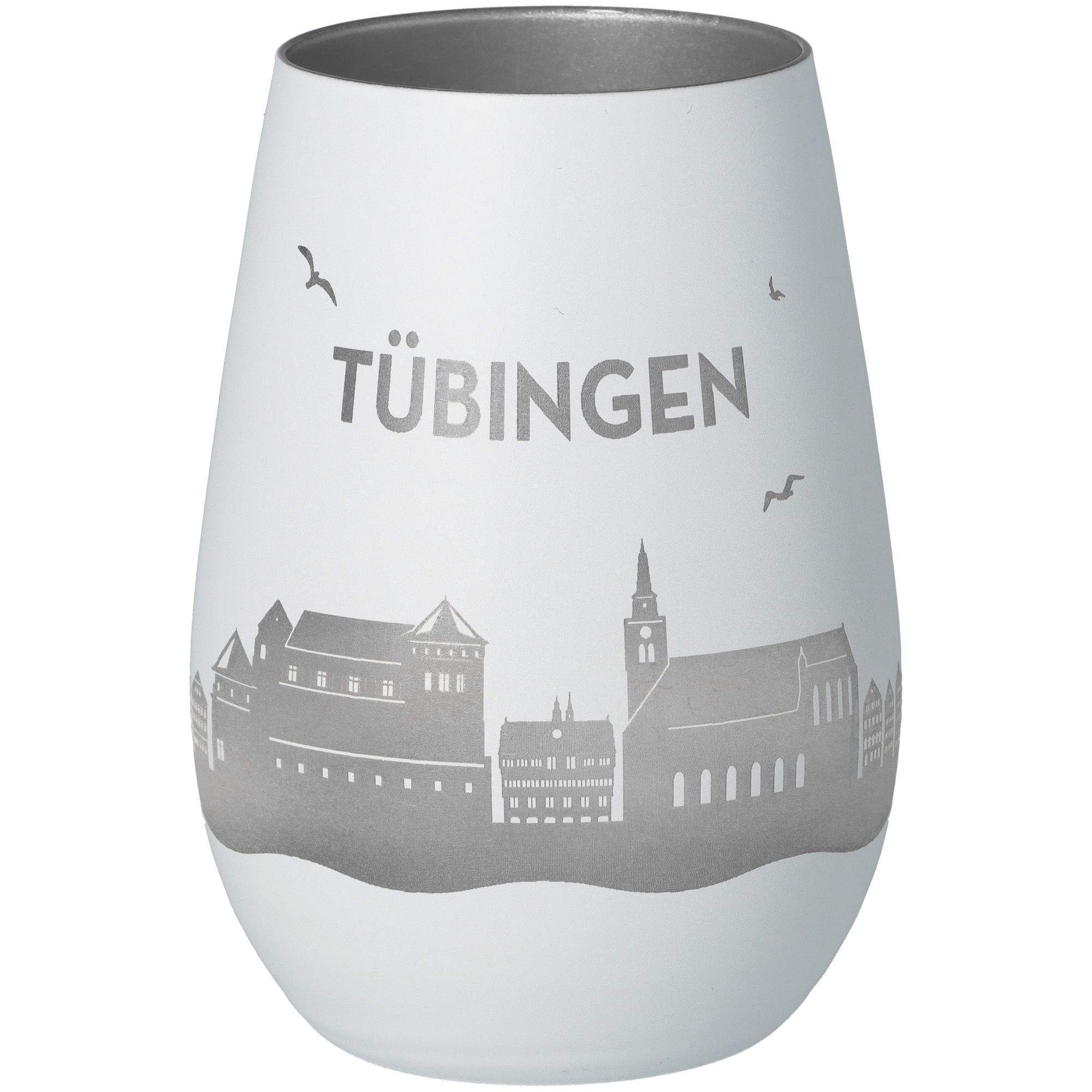 b1c7e710f0cc76046de44f9d4597b158ea50c3c9 Windlicht Skyline Tübingen Weiß/Silber