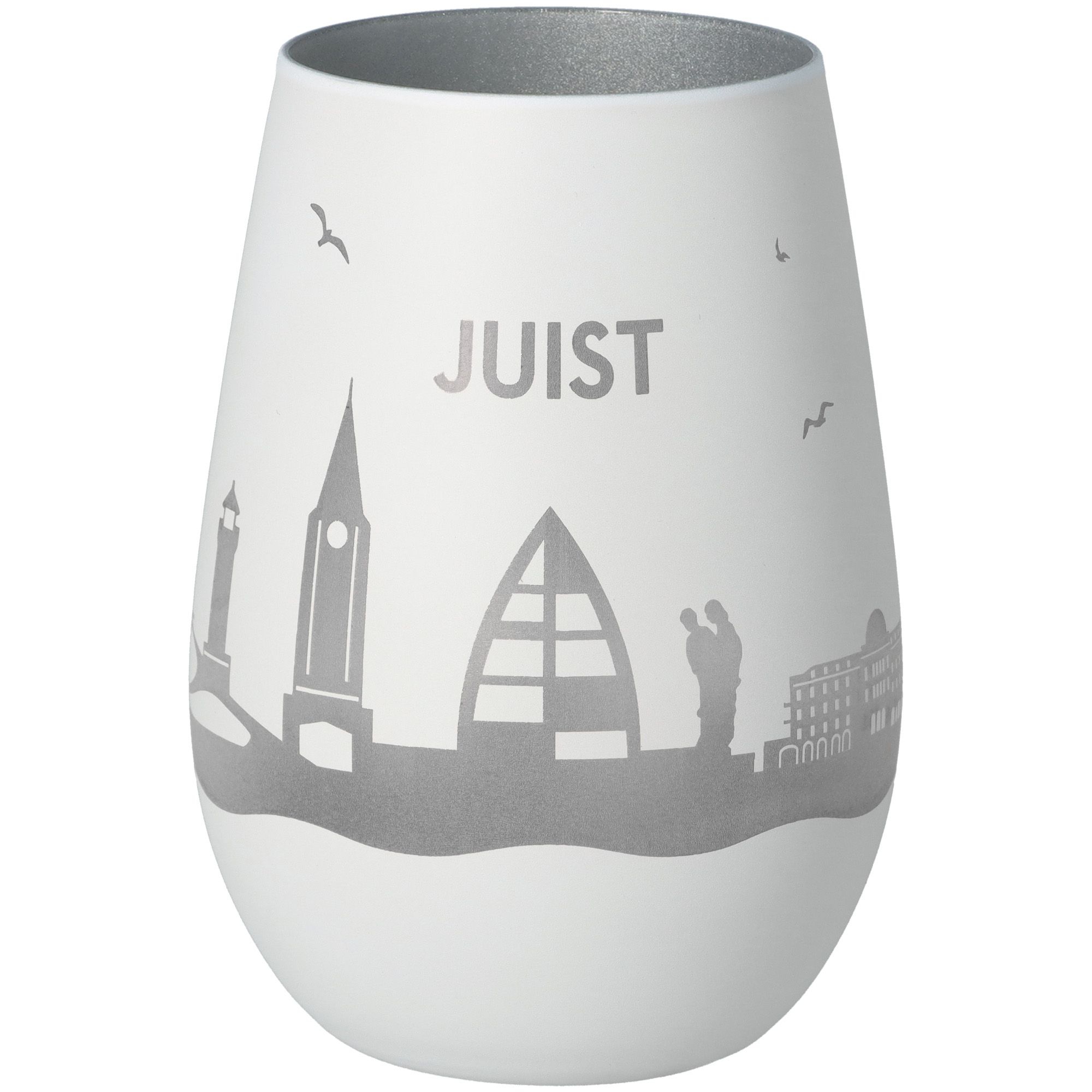 Windlicht Skyline Juist Weiß/Silber Windlicht Skyline Juist Weiß/Silber