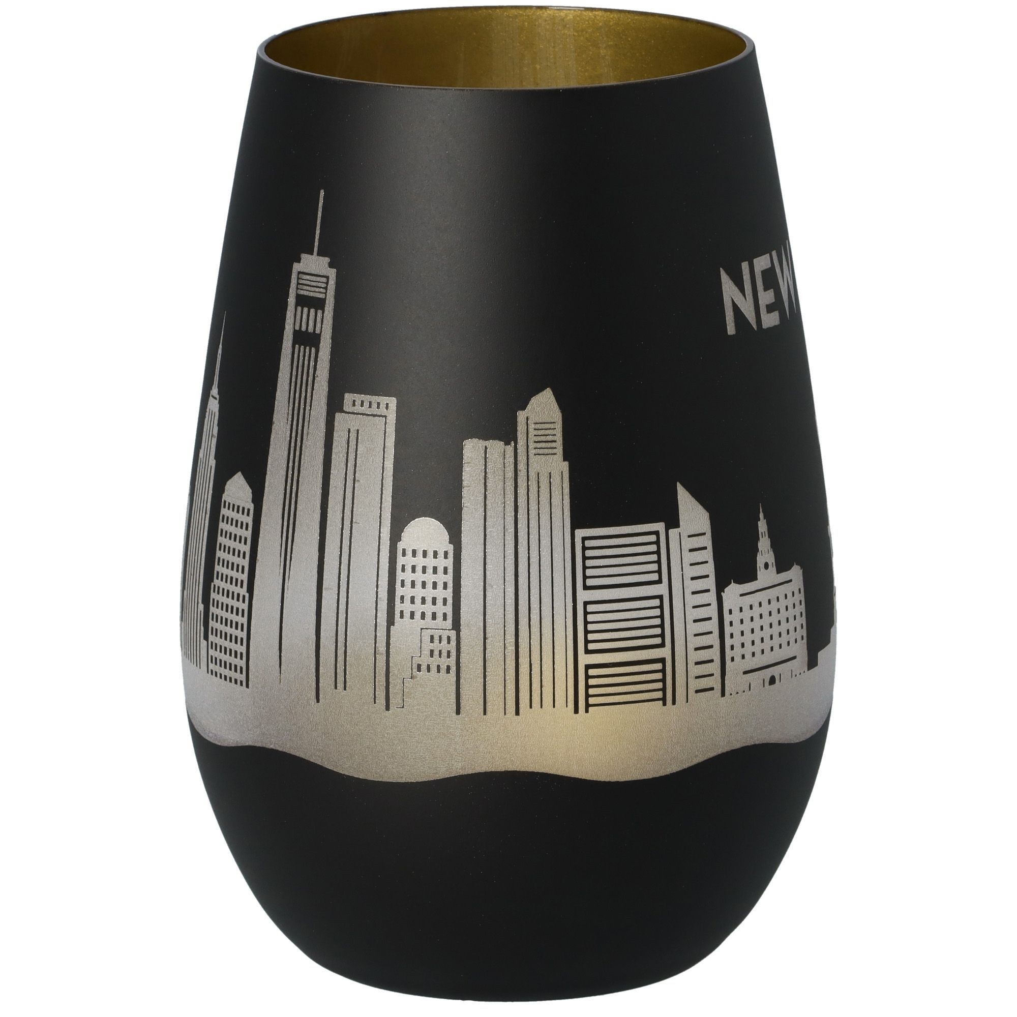 Windlicht Skyline New York Schwarz/Gold Windlicht Skyline New York Schwarz/Gold