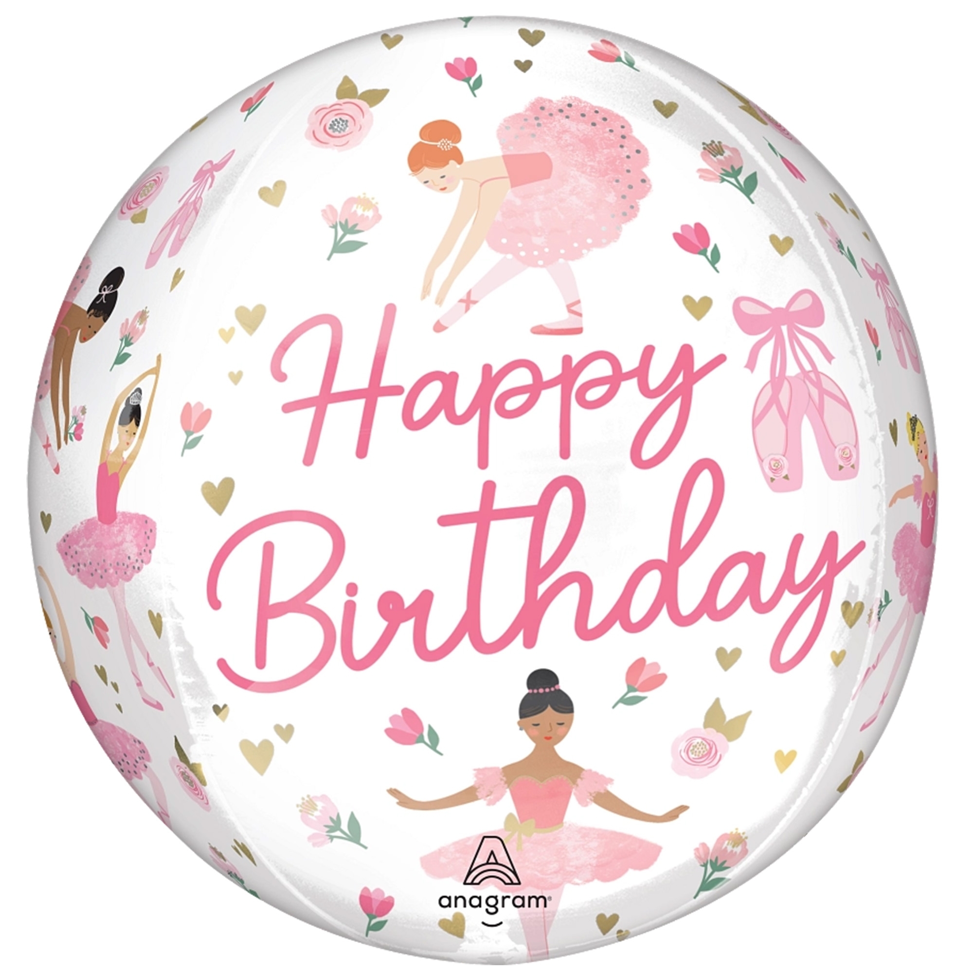 Folienballon Orbz "Geburtstags Ballerina" 40cm Teller, Leute, Person, Geburtstagstorte, Essen