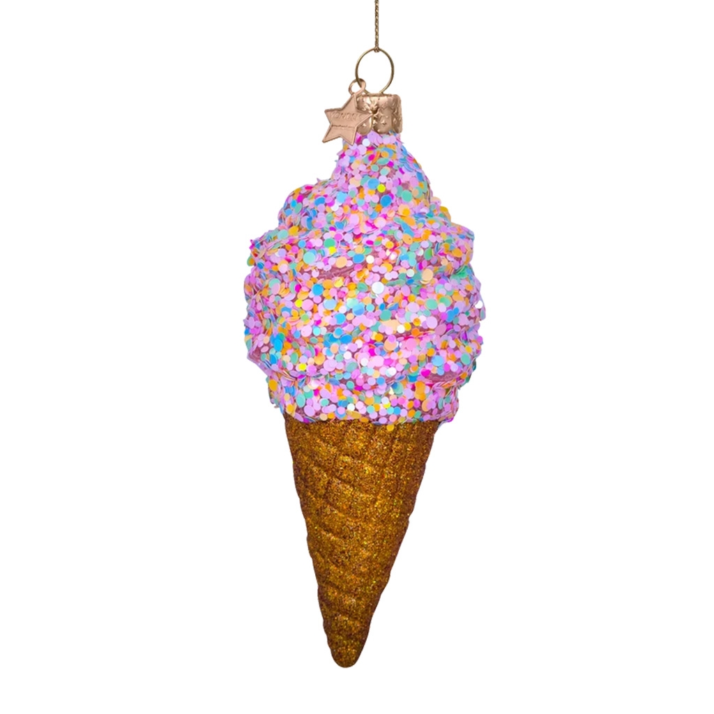 Eiscreme-Topf, Kugel-Form, Glitzer-Glitzer, Konfetti-Topper, Anhänger-Ornament