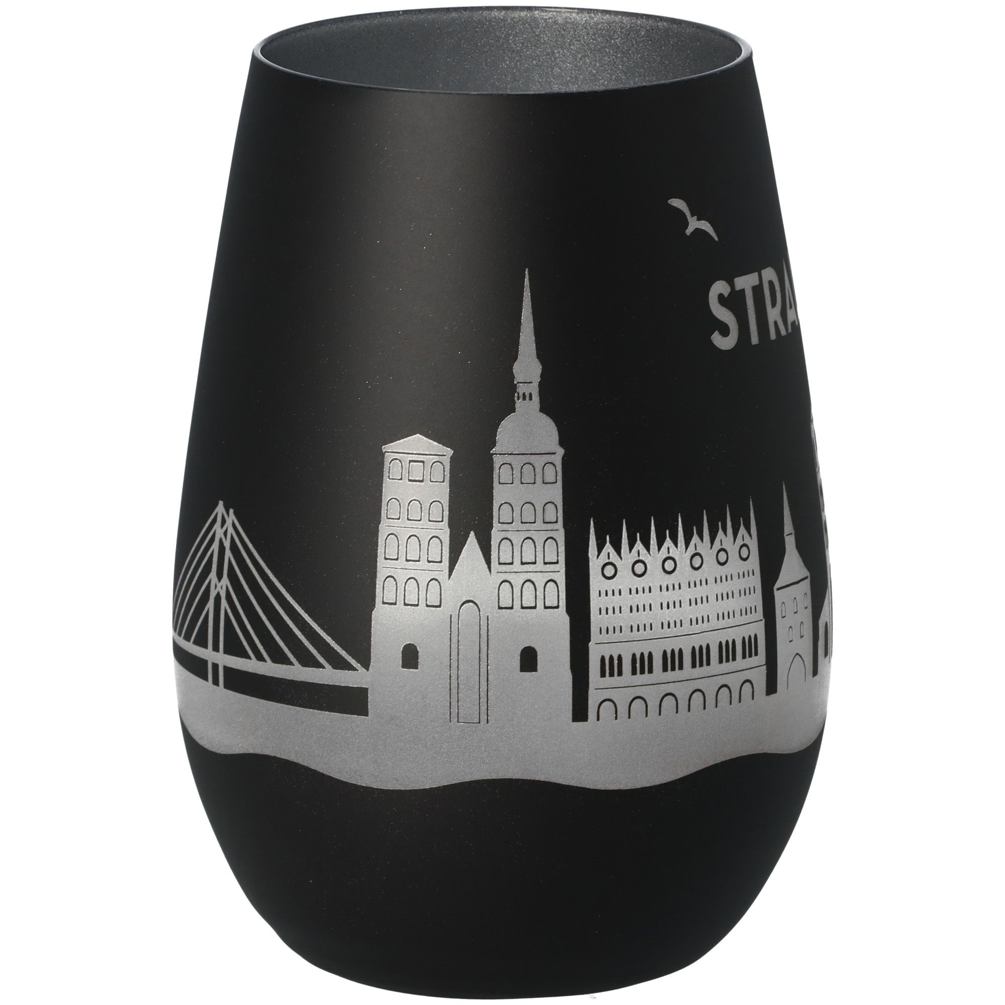 Windlicht Skyline Stralsund Schwarz/Silber Windlicht Skyline Stralsund Schwarz/Silber