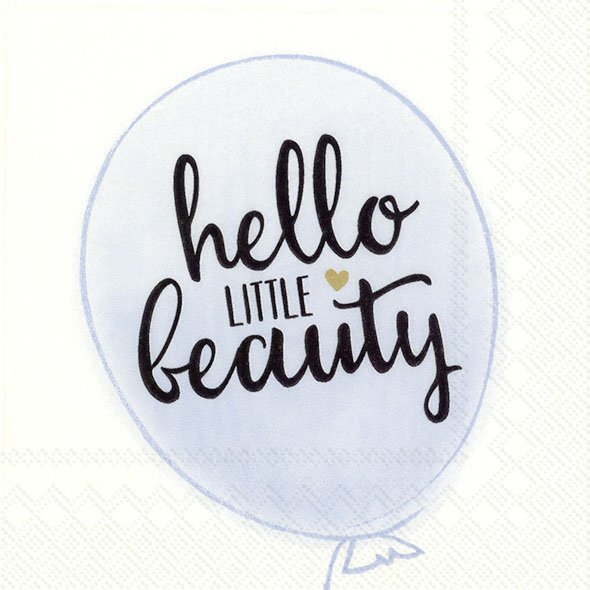 20 Cocktailservietten "Hello little beauty", Blau 20 Cocktailservietten "Hello little beauty", Blau