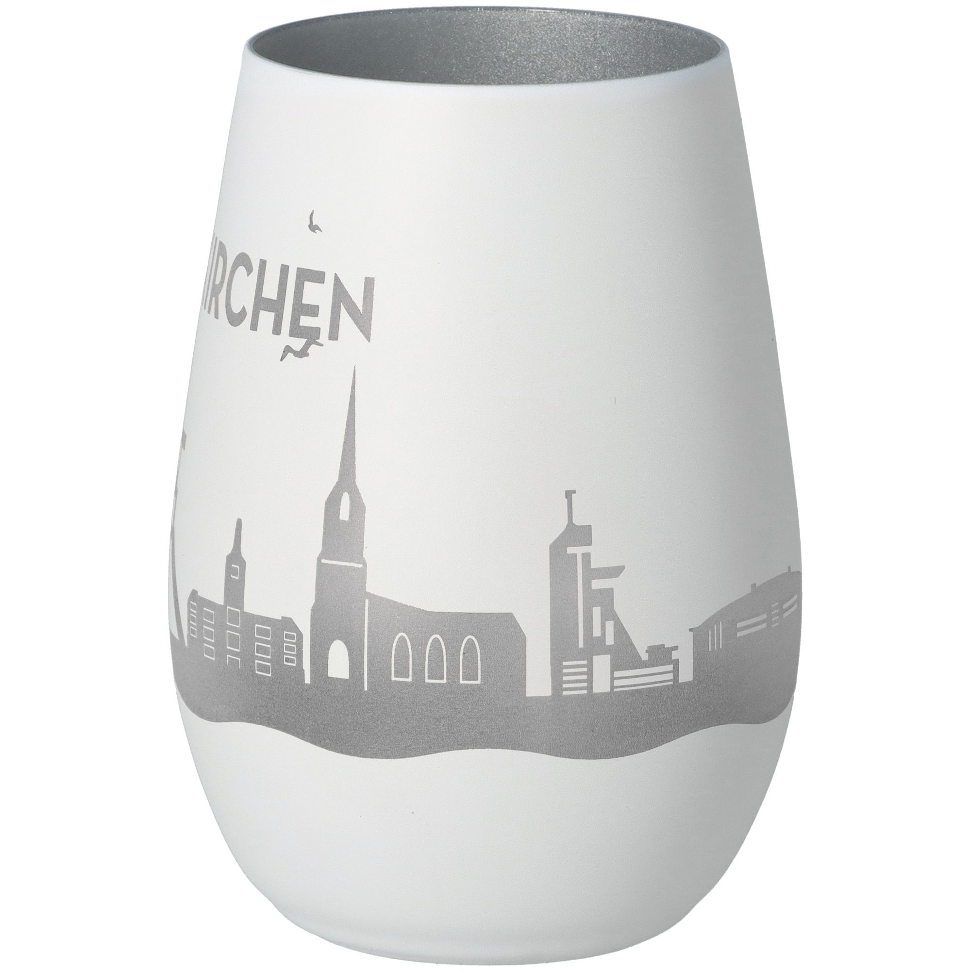 Windlicht Skyline Gelsenkirchen Weiß/Silber Windlicht Skyline Gelsenkirchen Weiß/Silber