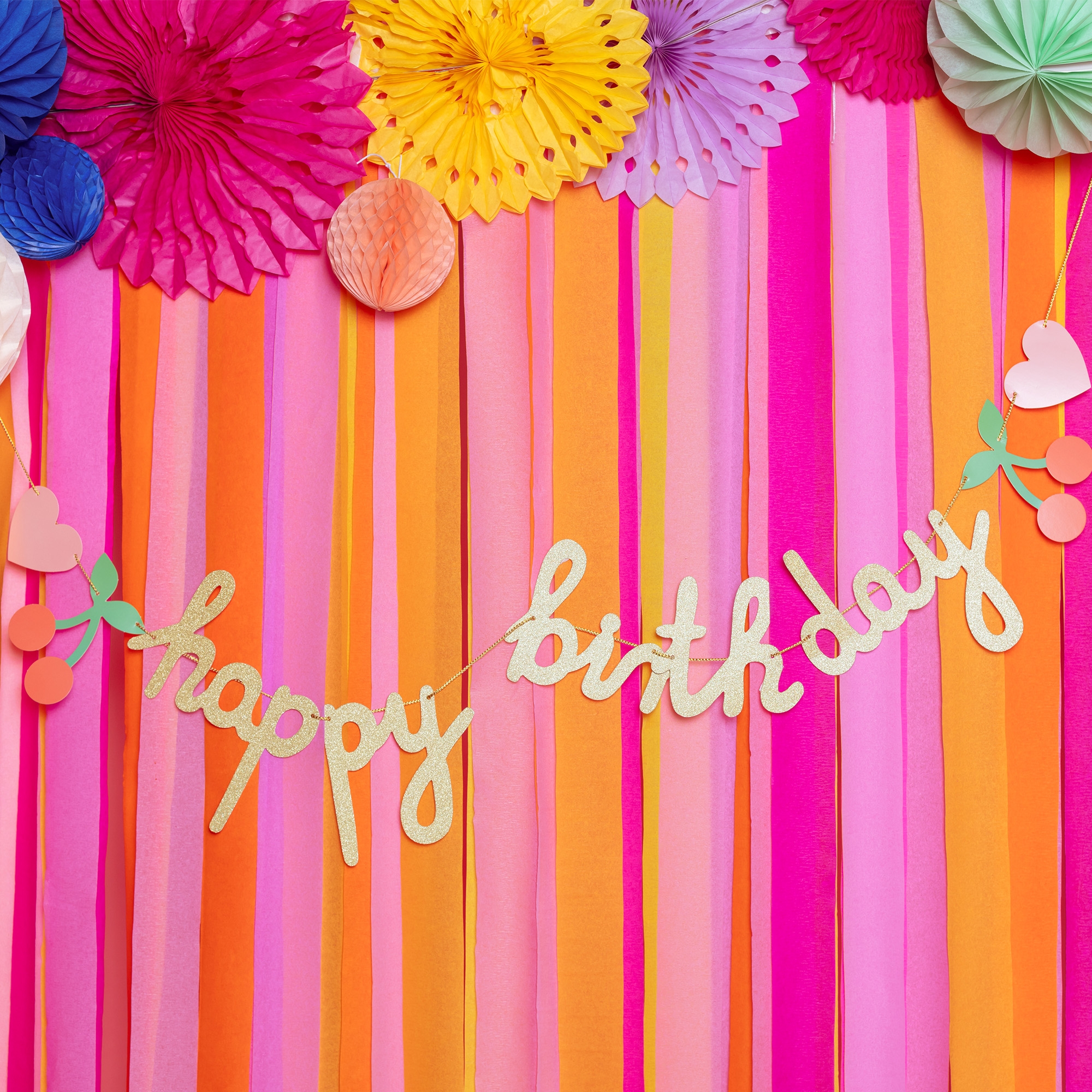 Girlande "Happy Birthday" Icons Banner 1m