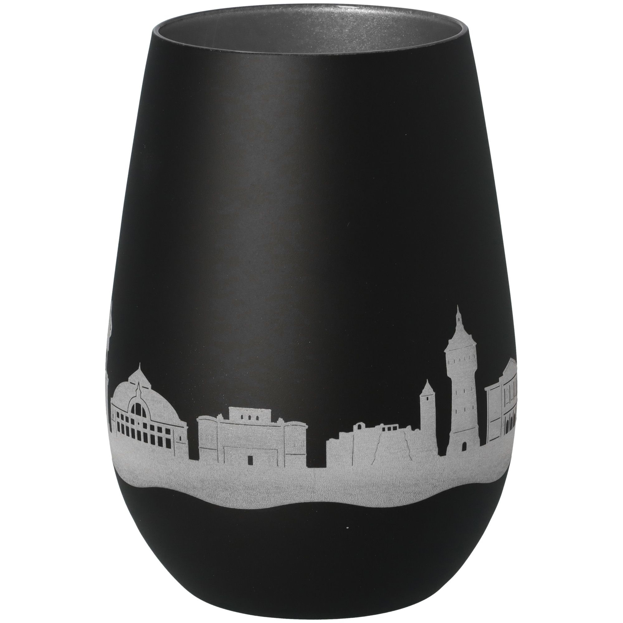 Windlicht Skyline Halle Schwarz/Silber Töpferei, Krug, Vase