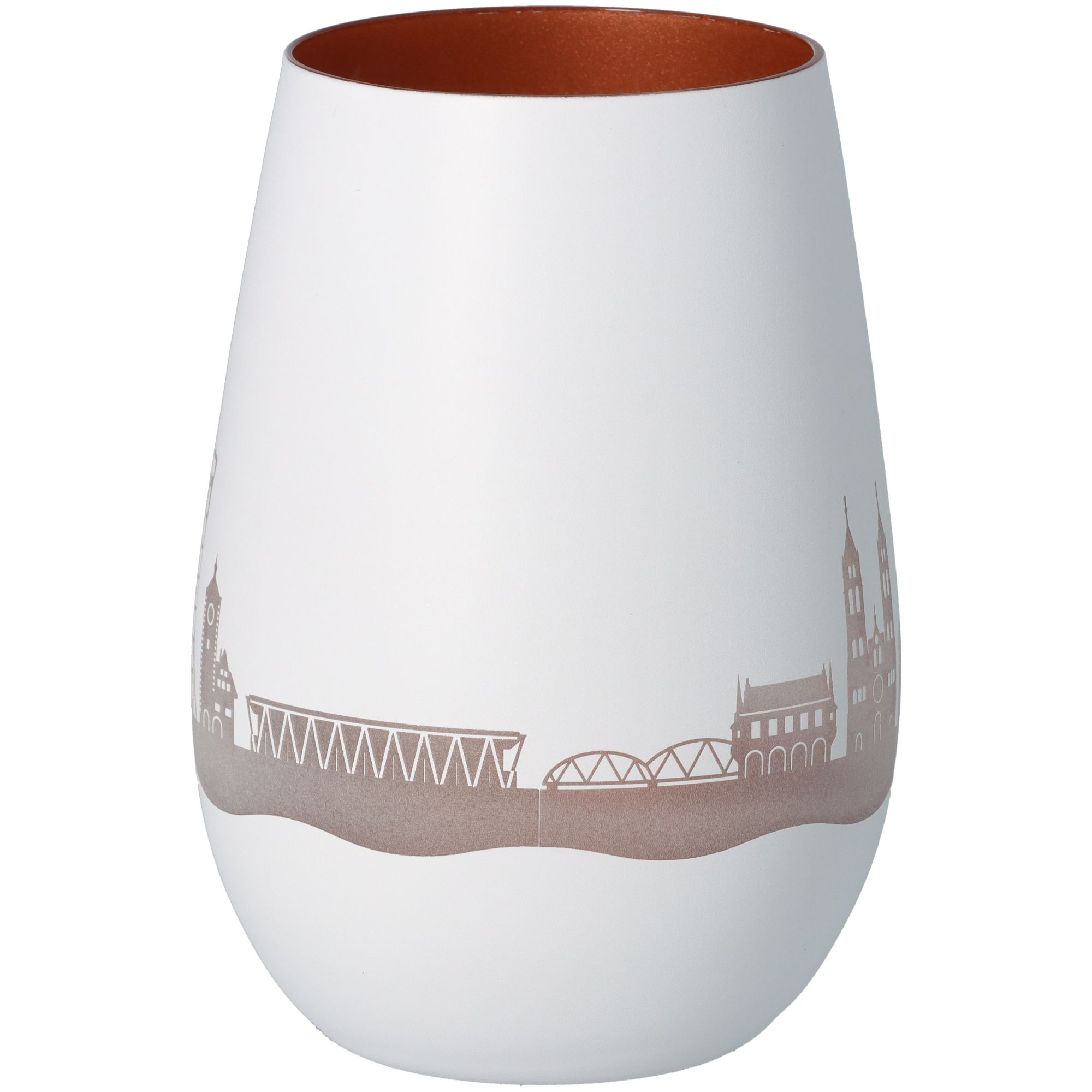 Windlicht Skyline Freiburg Weiß/Bronze Windlicht Skyline Freiburg Weiß/Bronze