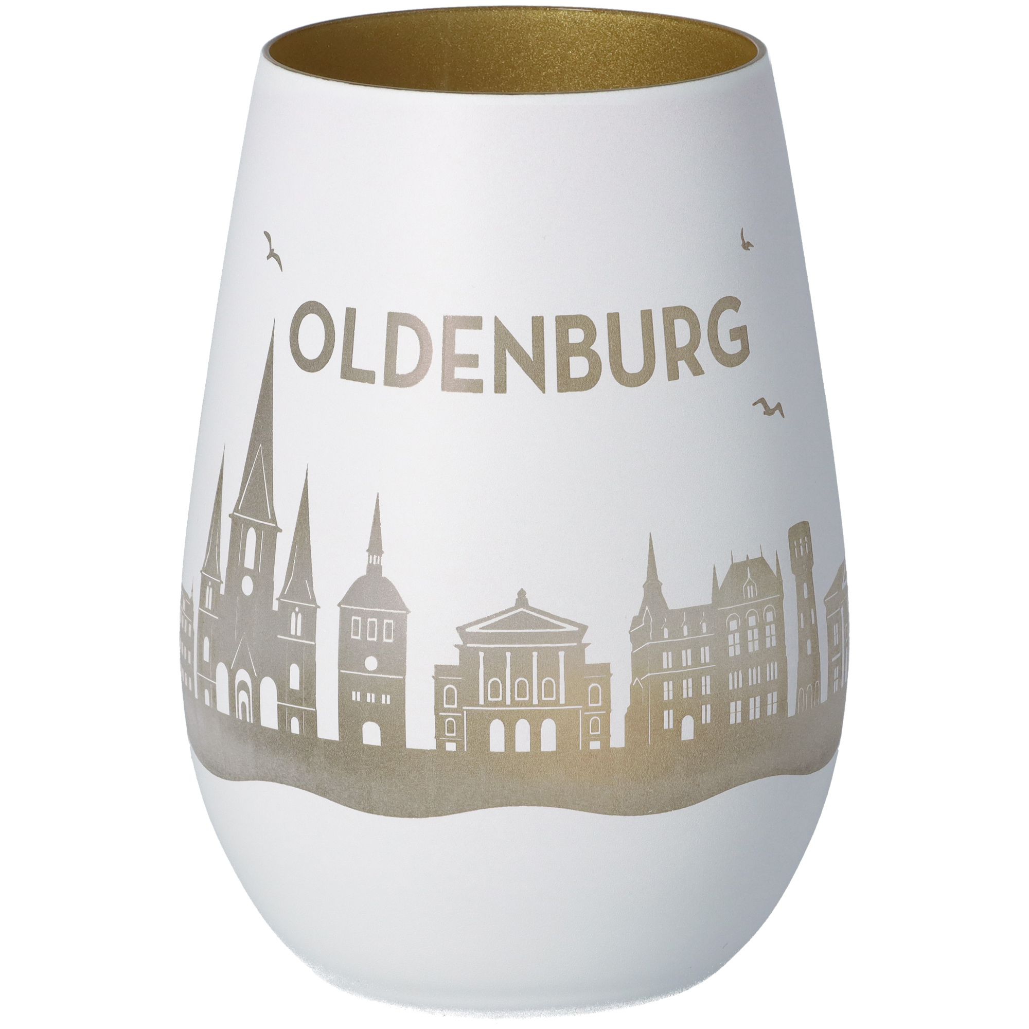Windlicht Skyline Oldenburg Weiß/Gold Windlicht Skyline Oldenburg Weiß/Gold