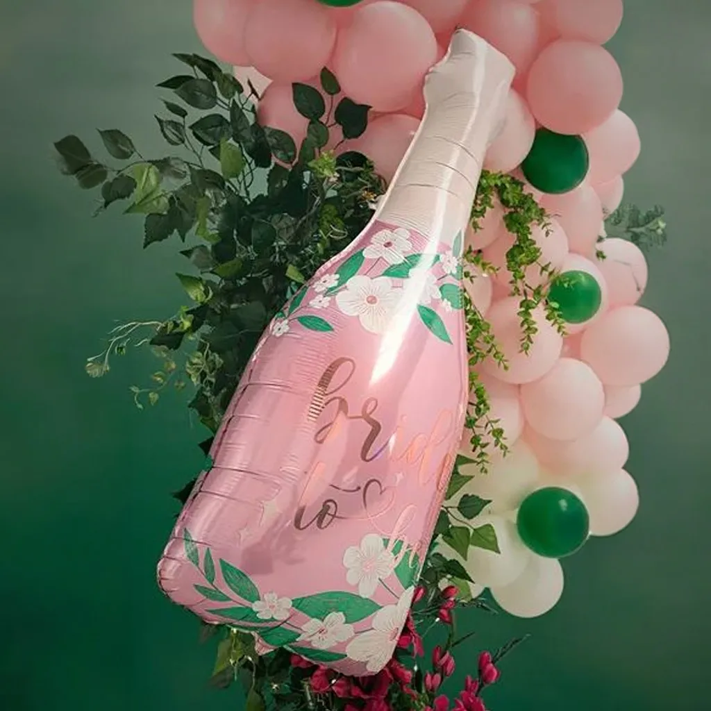 Flasche, Flasche Dekoration, Ballon, Rosa Ballon, Blumenmuster