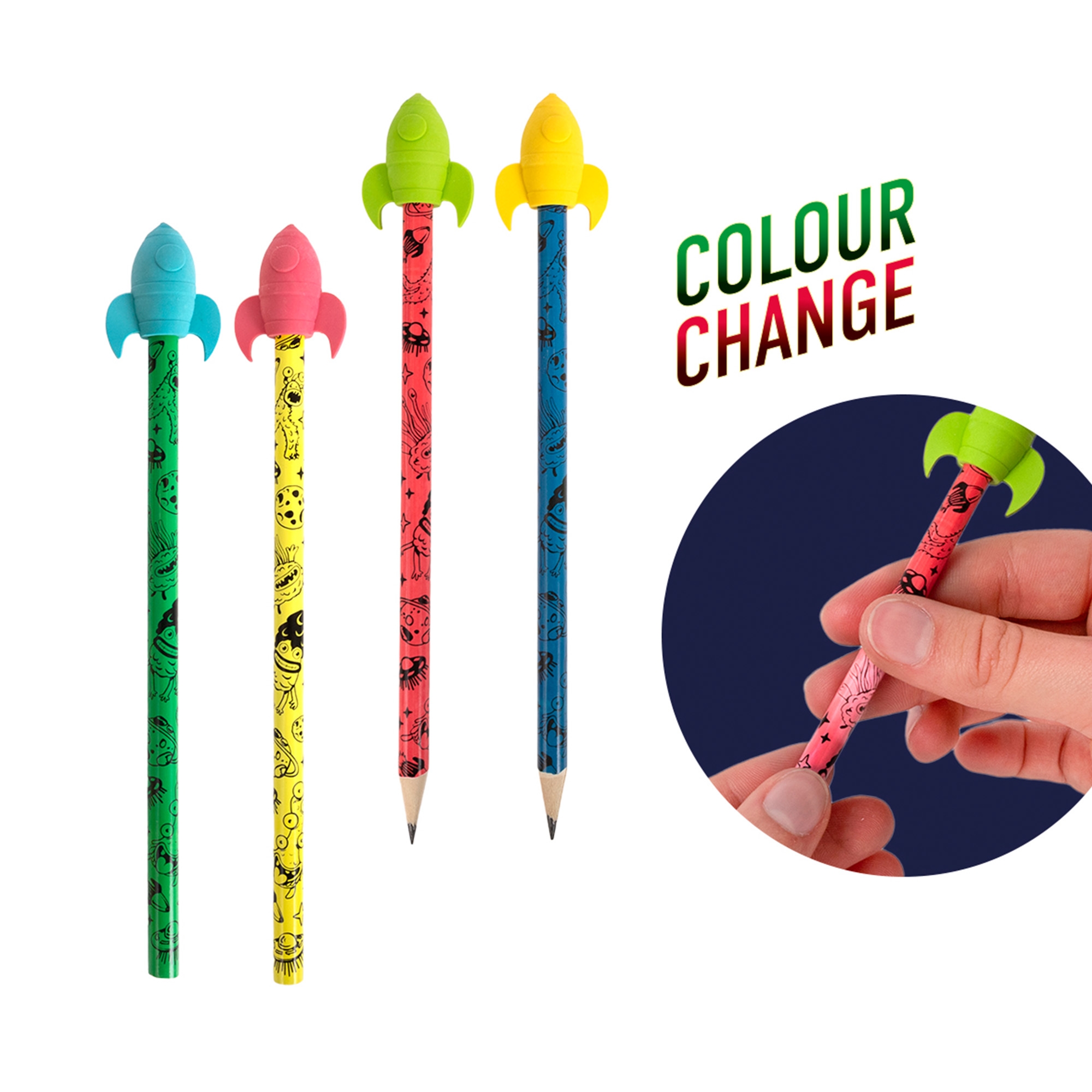 Bleistift & Radierer "Farbwechsel"