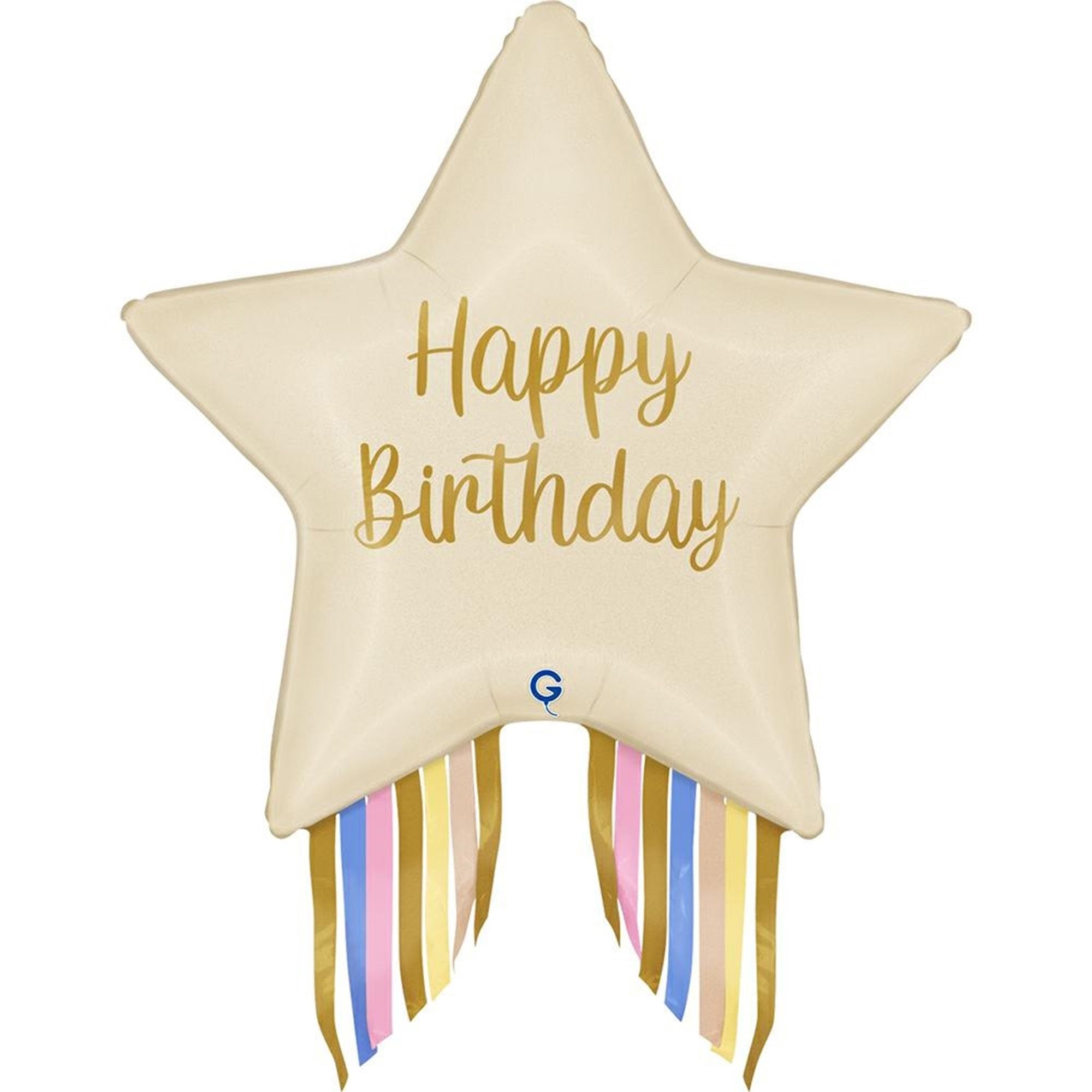 Stern-Luftballon, Happy Birthday, Geburtstag, Ribbons, Dekoration