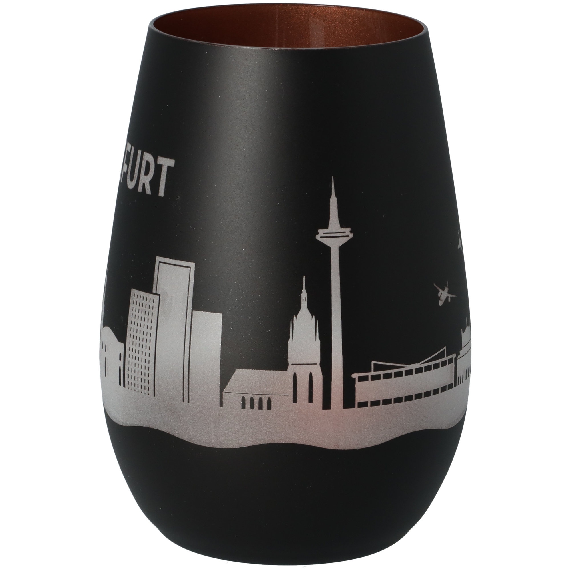 Windlicht Skyline Frankfurt Schwarz/Bronze Windlicht Skyline Frankfurt Schwarz/Bronze