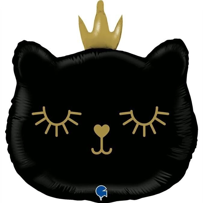Folienballon "Katzen Prinzessin" Schwarz 65 cm Elektronik, Hardware, Kissen, Dekoration für Zuhause
