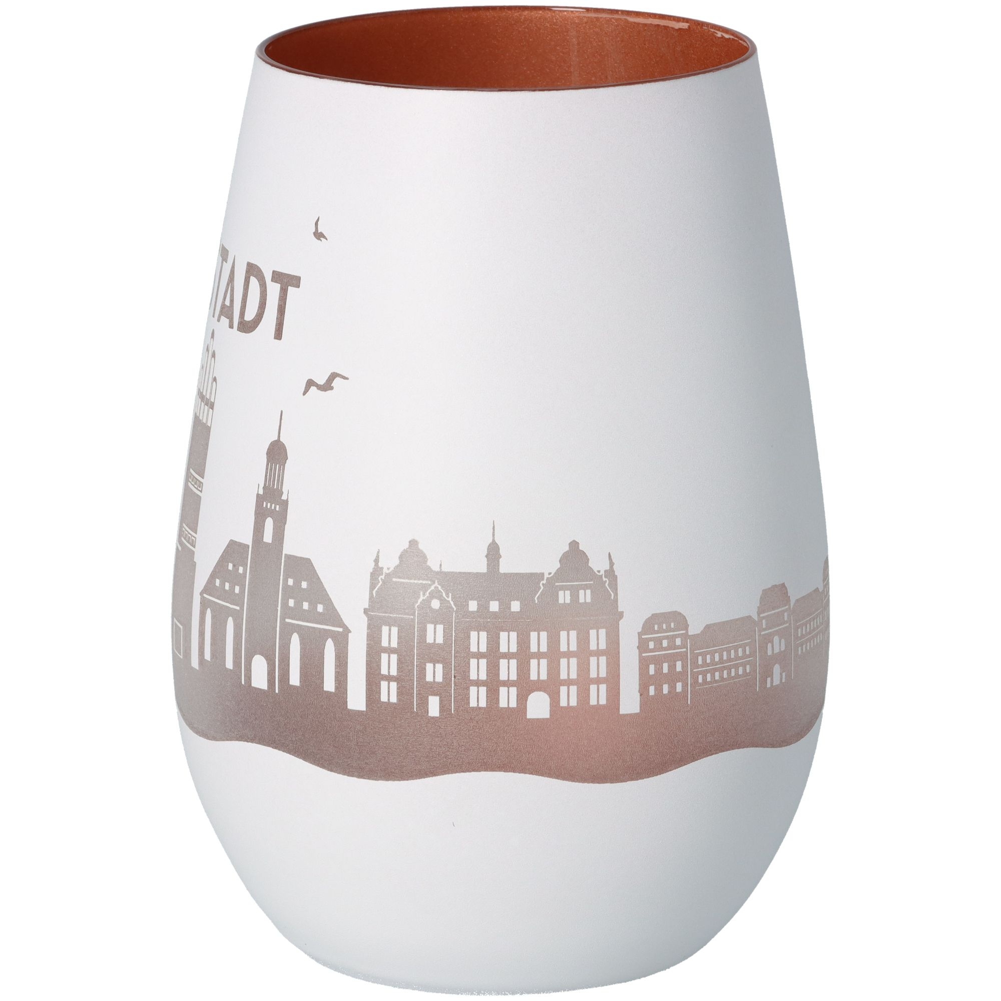 Windlicht Skyline Darmstadt Weiß/Bronze Windlicht Skyline Darmstadt Weiß/Bronze
