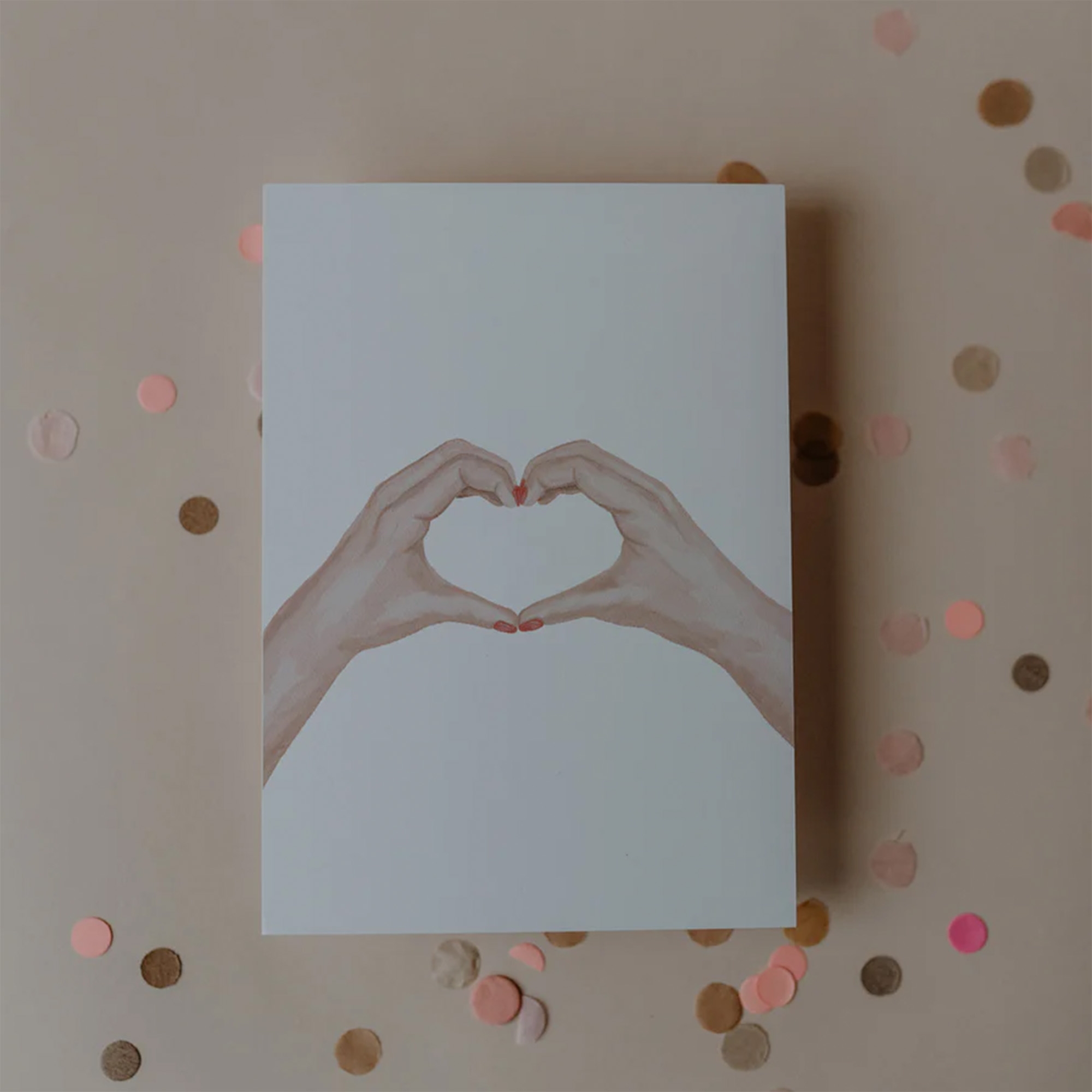 Eulenschnitt - Aquarellkarte "Handherz" Eulenschnitt - Aquarellkarte "Handherz"