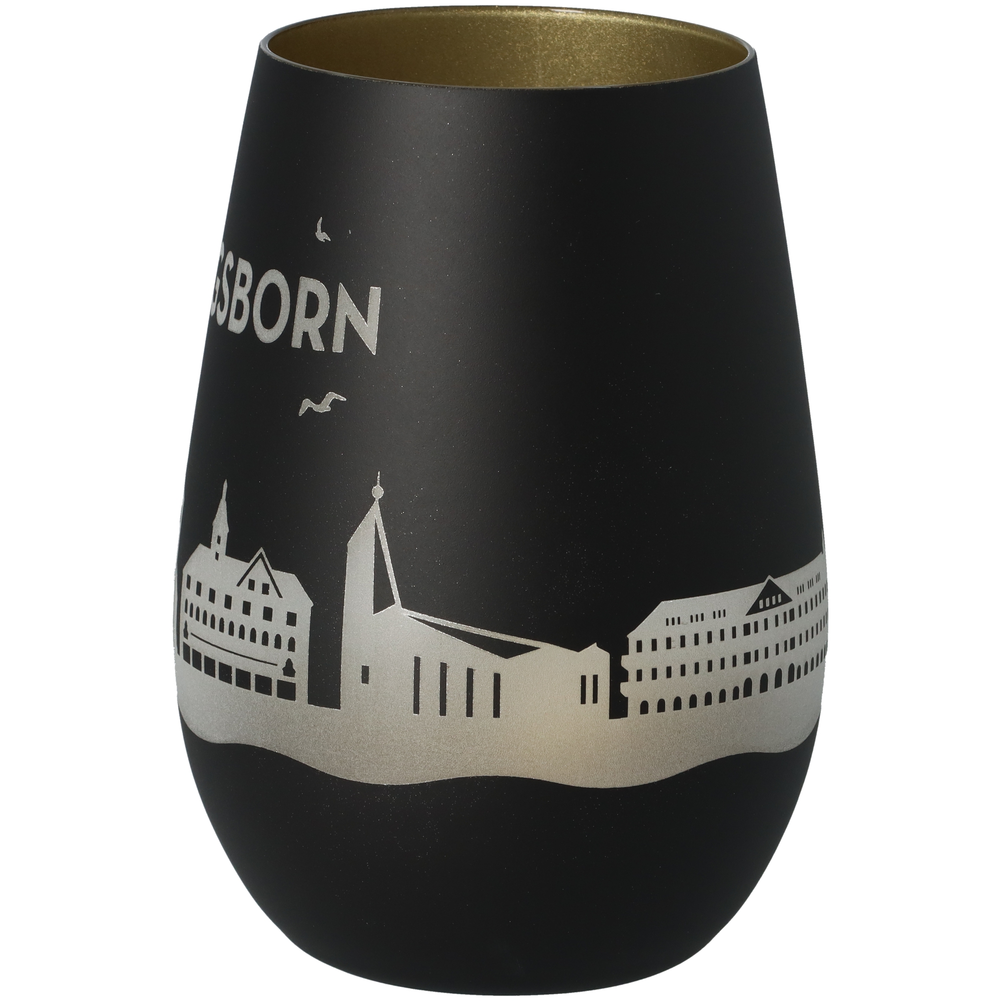 Windlicht Skyline Kühlungsborn Schwarz/Gold Windlicht Skyline Kühlungsborn Schwarz/Gold