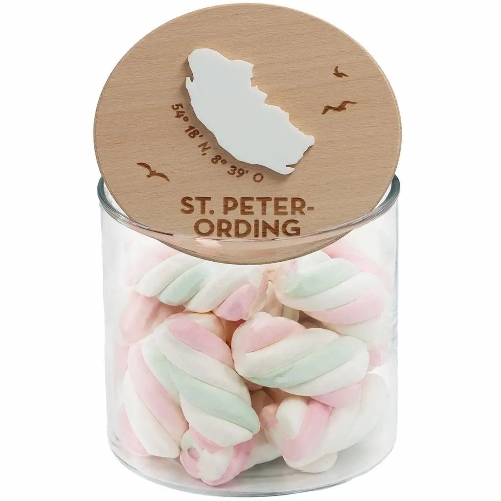 Geschenkglas Skyline "St. Peter-Ording Silhouette" Weiß 530 ml