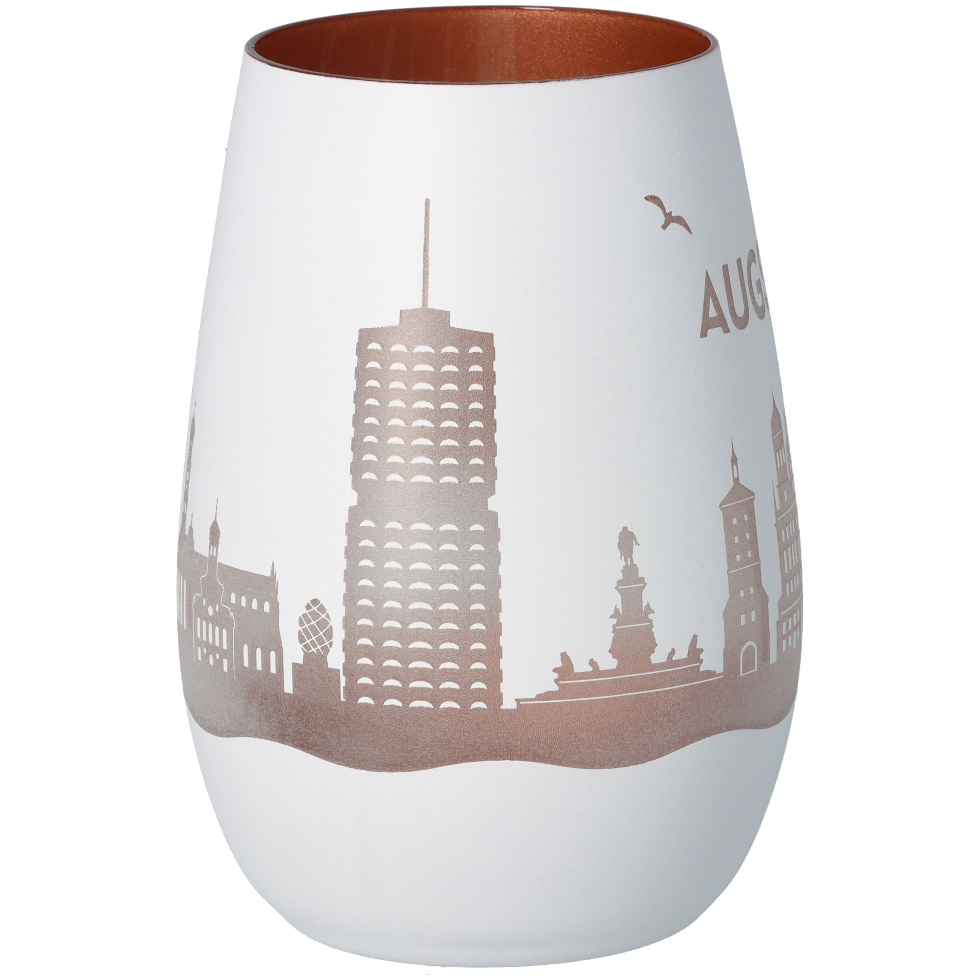 Windlicht Skyline Augsburg Weiß/Bronze Windlicht Skyline Augsburg Weiß/Bronze