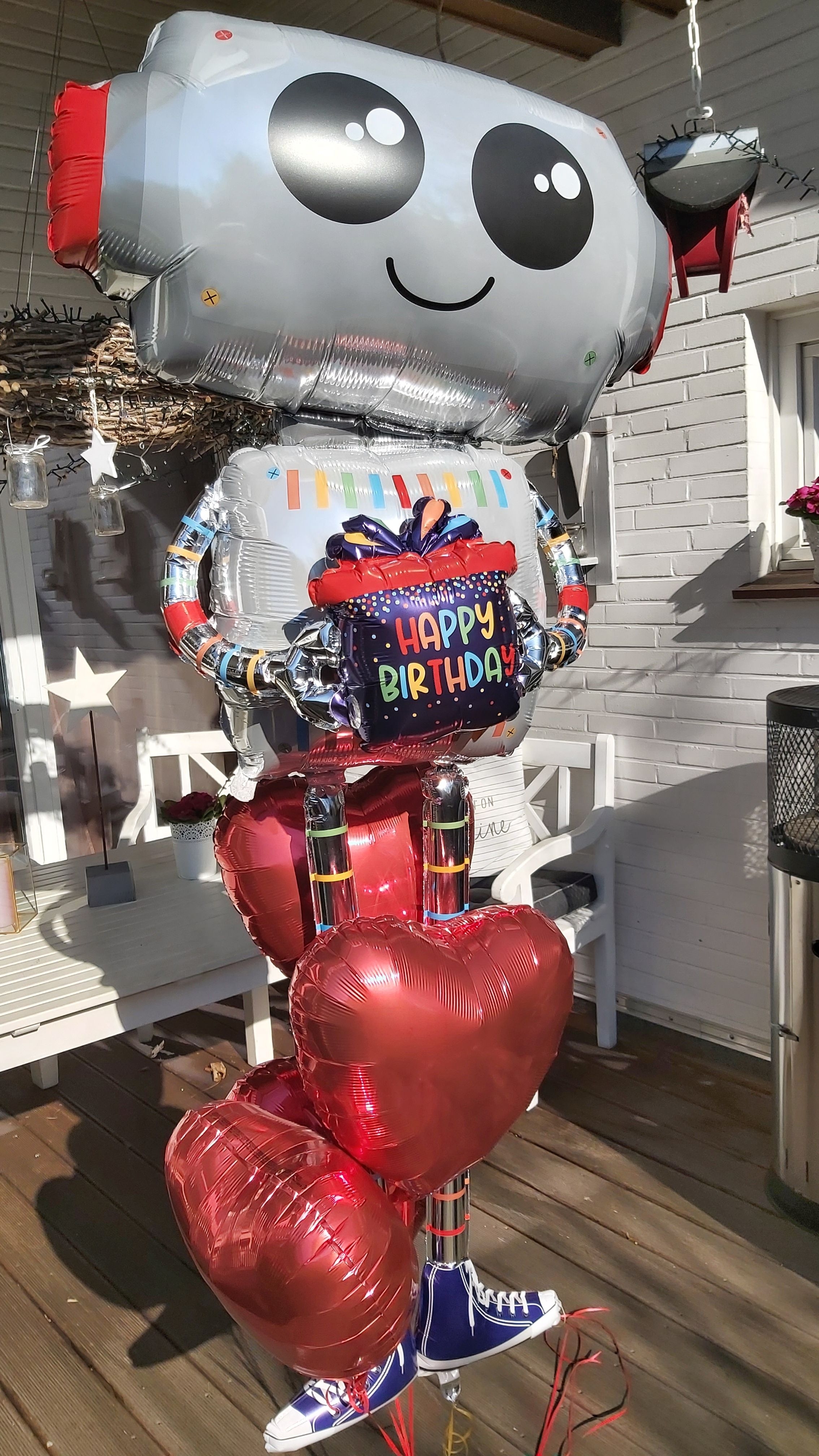 Folienballon "Happy Birthday" Roboter 152cm Folienballon "Happy Birthday" Roboter 152cm