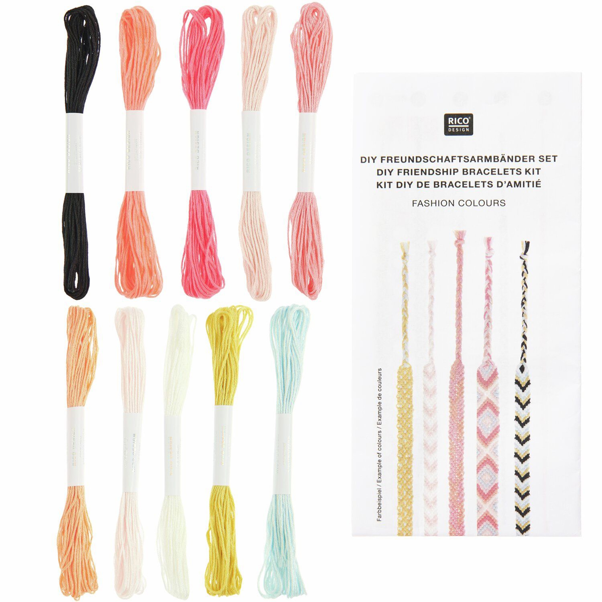 DIY Freundschaftsarmbänder Set "Fashion Colours" Seil, Gerät, Werkzeug, Zahnbürste, Zubehör