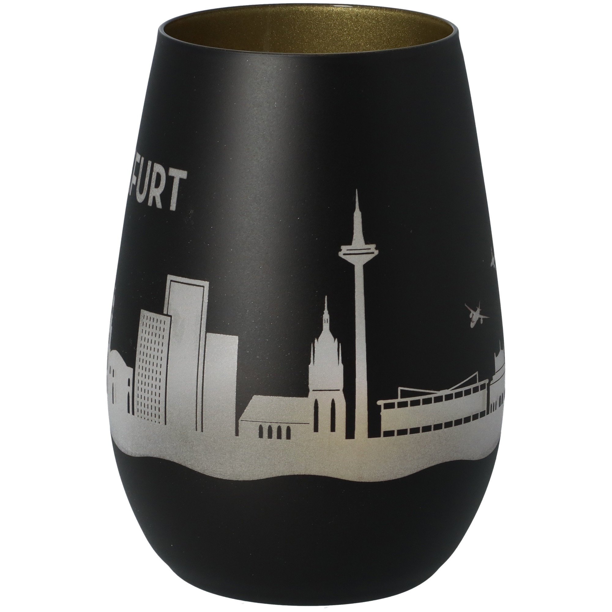 Windlicht Skyline Frankfurt Schwarz/Gold Windlicht Skyline Frankfurt Schwarz/Gold
