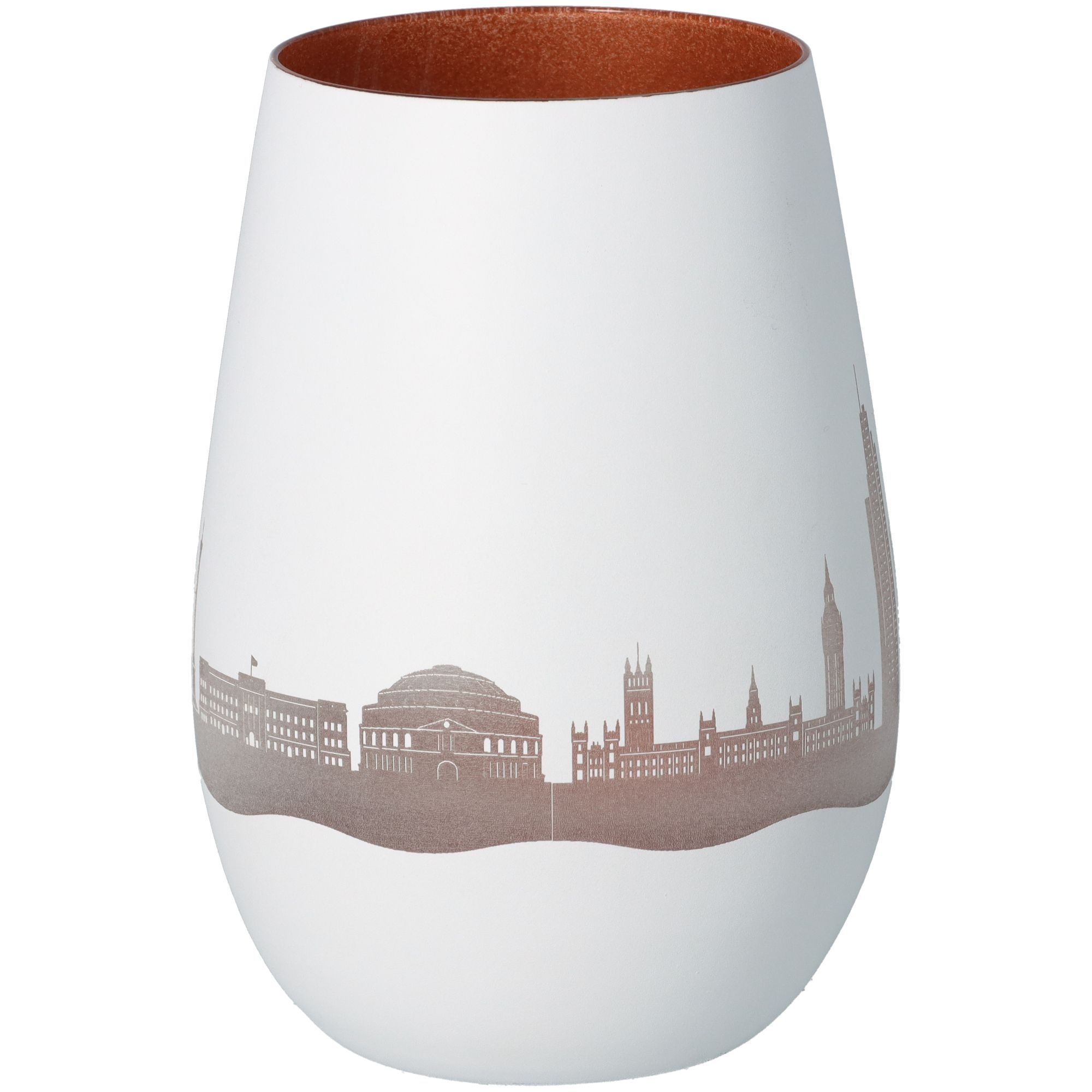 Windlicht Skyline London Weiß/Bronze Töpferei, Glas, Vase, Kunst, Porzellan