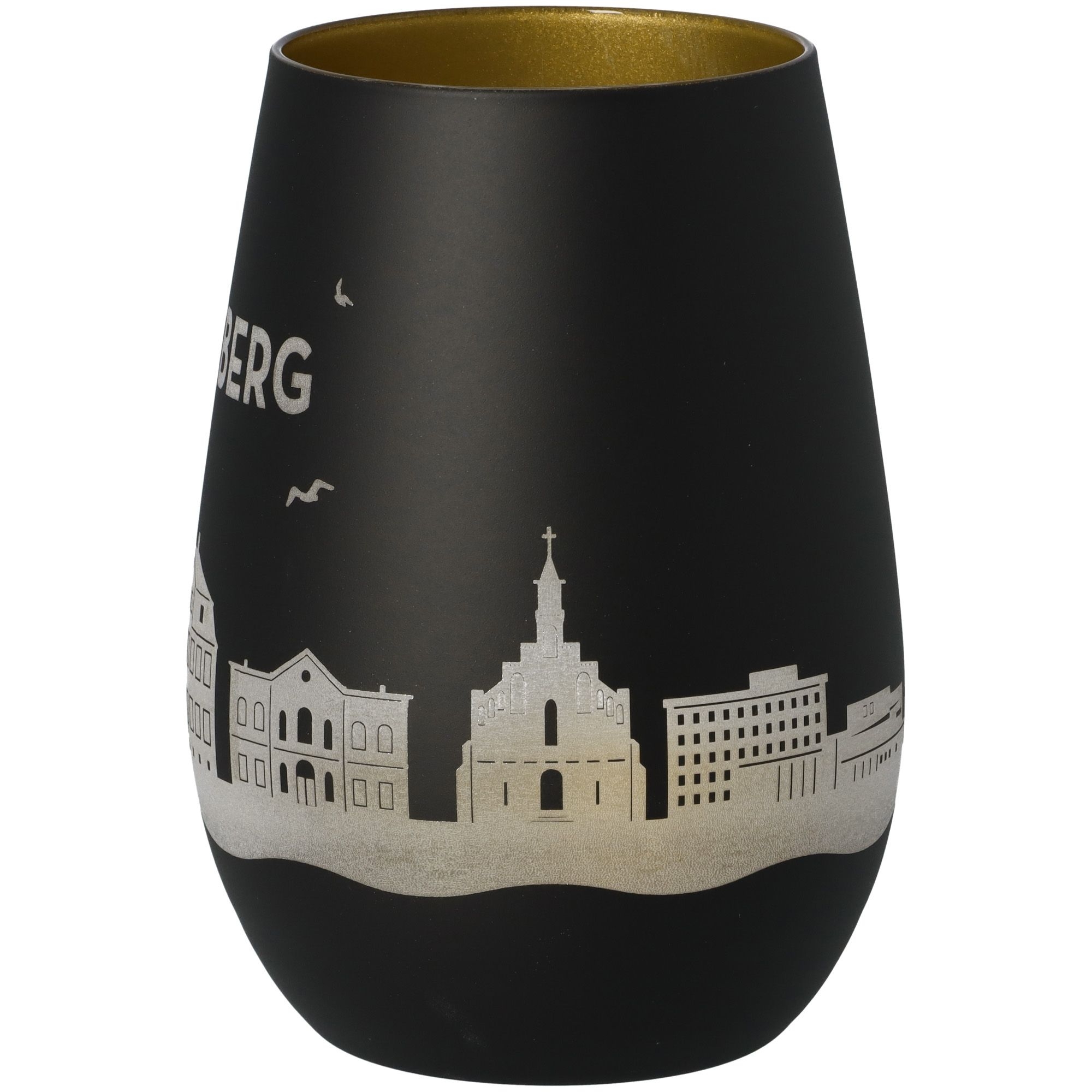 Windlicht Skyline Pinneberg Schwarz/Gold Töpferei, Krug, Vase