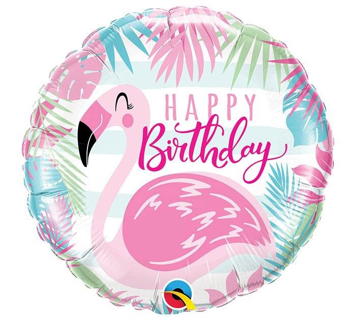 Folienballon Happy Birthday Pink Flamingo 45 cm Folienballon Happy Birthday Pink Flamingo 45 cm