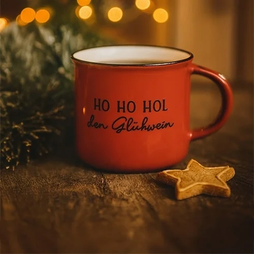 Tasse, Becher, Keramik, Rot, Glühwein