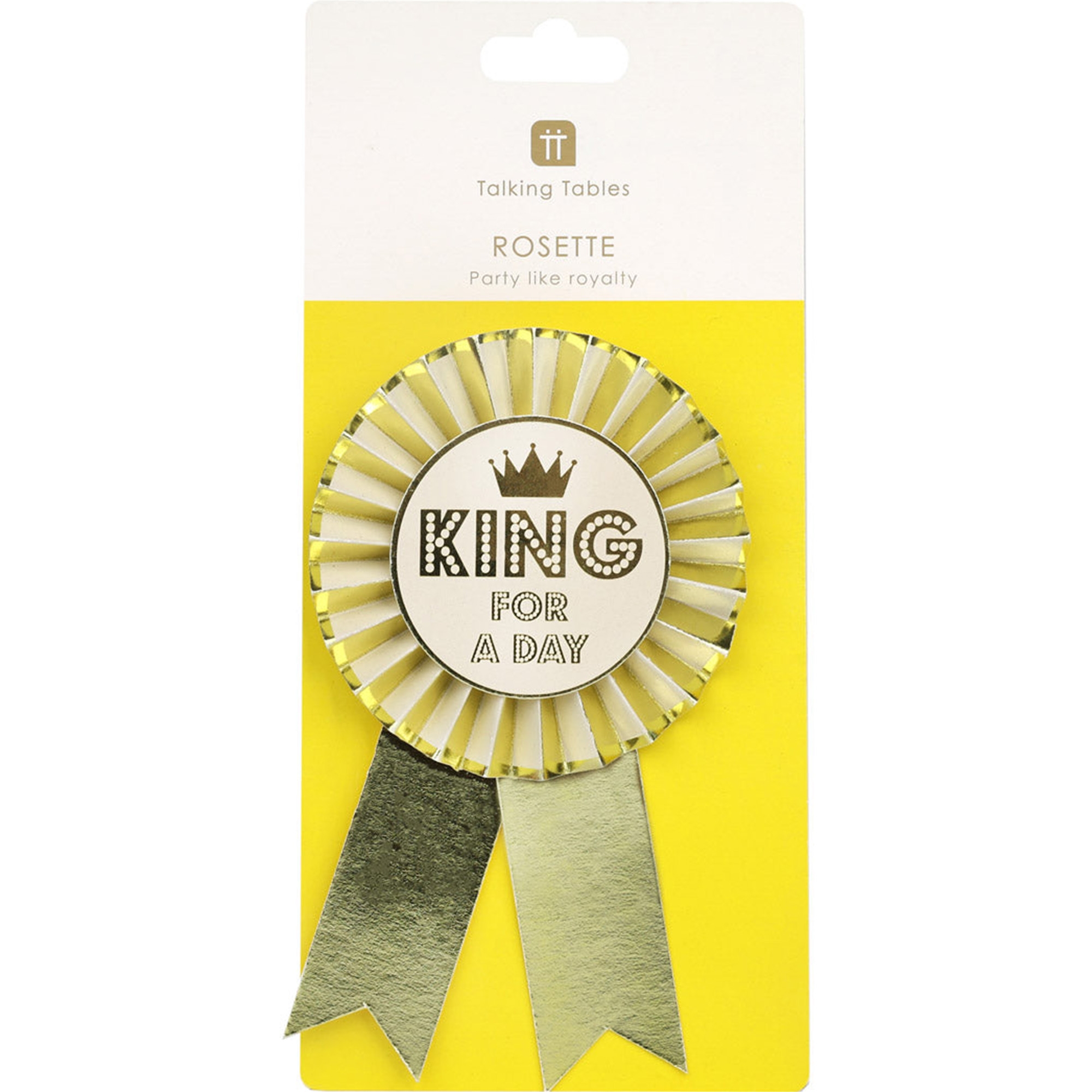 Rosette "King For A Day" Gold, Abzeichen, Logo, Symbol