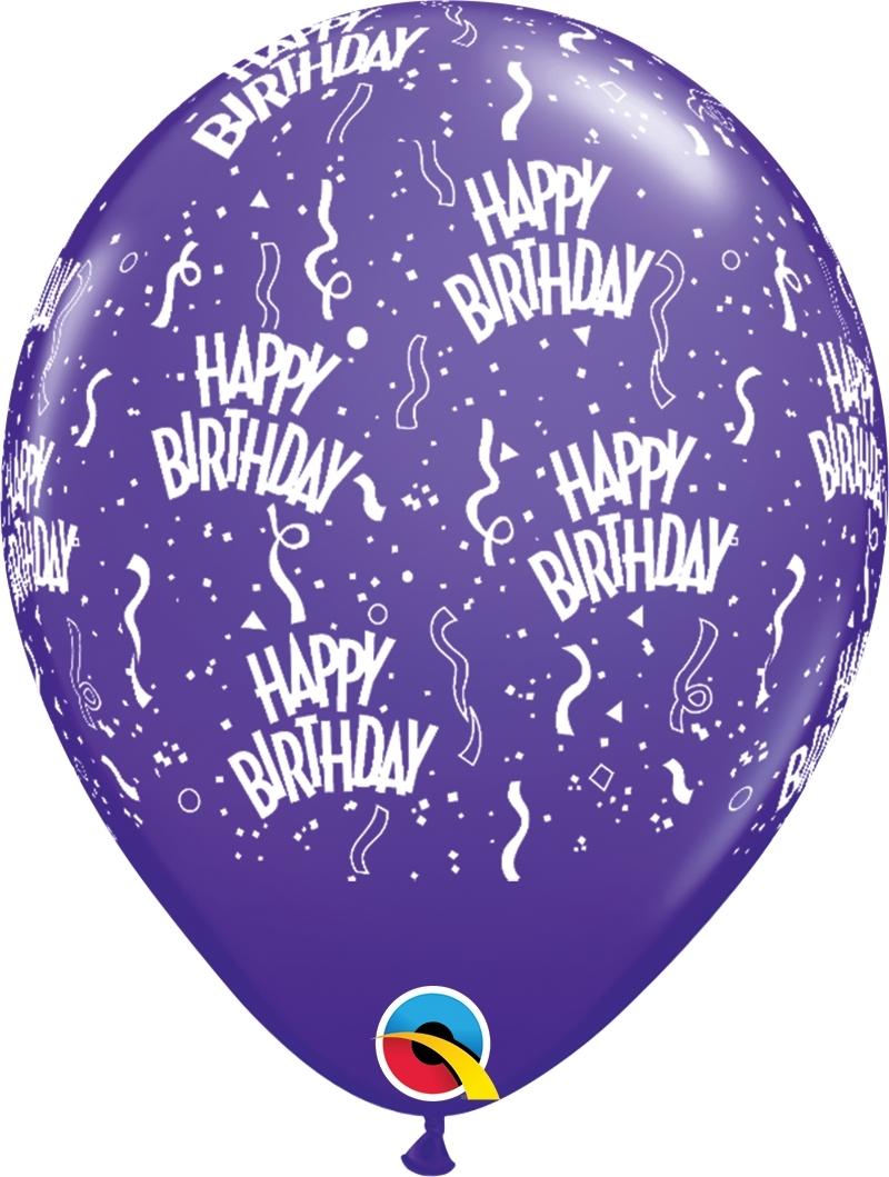 Qualatex Latexballon Happy Birthday verschiedene Farben Ø 30cm
