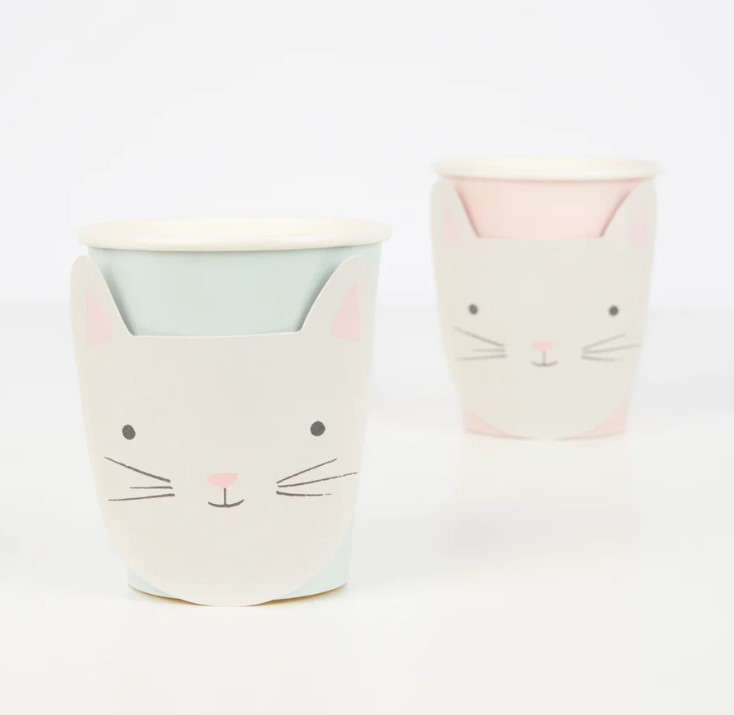 Meri Meri - 8 Pappbecher "Katze" Meri Meri - 8 Pappbecher "Katze"