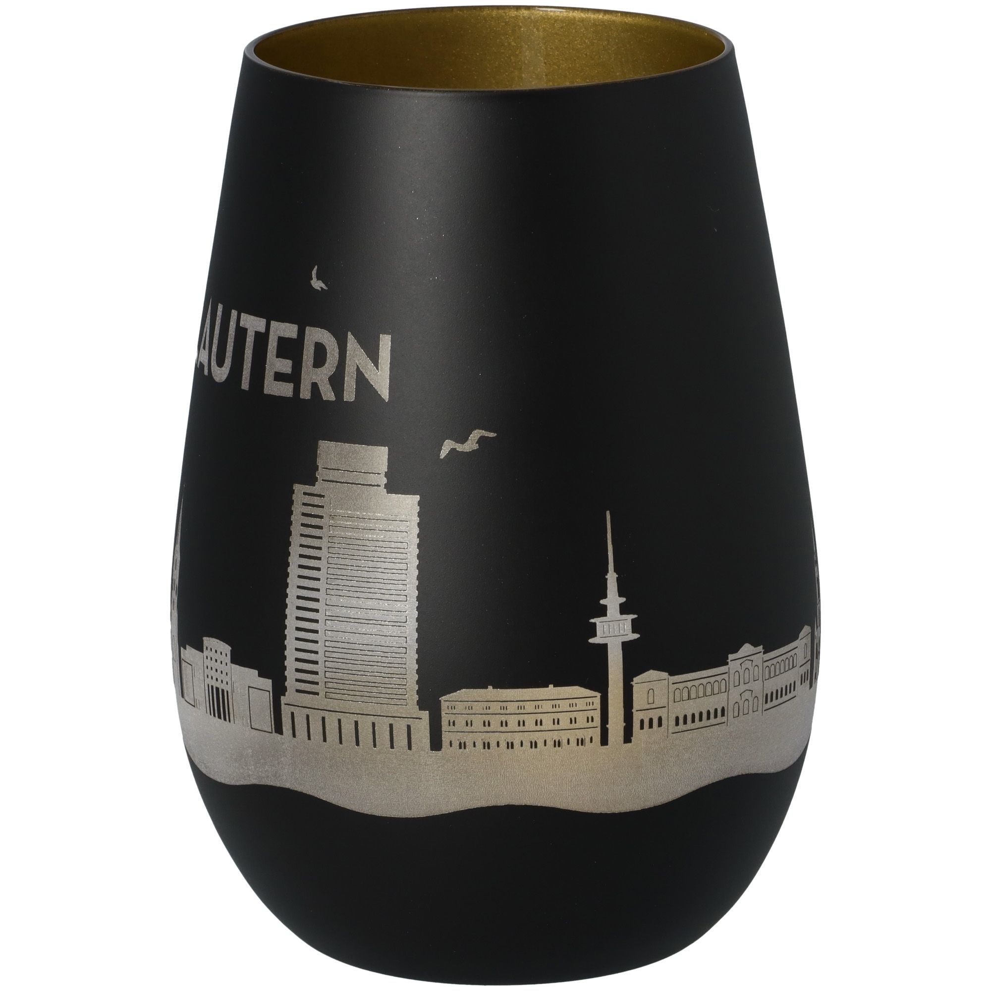 Windlicht Skyline Kaiserslautern Schwarz/Gold Windlicht Skyline Kaiserslautern Schwarz/Gold