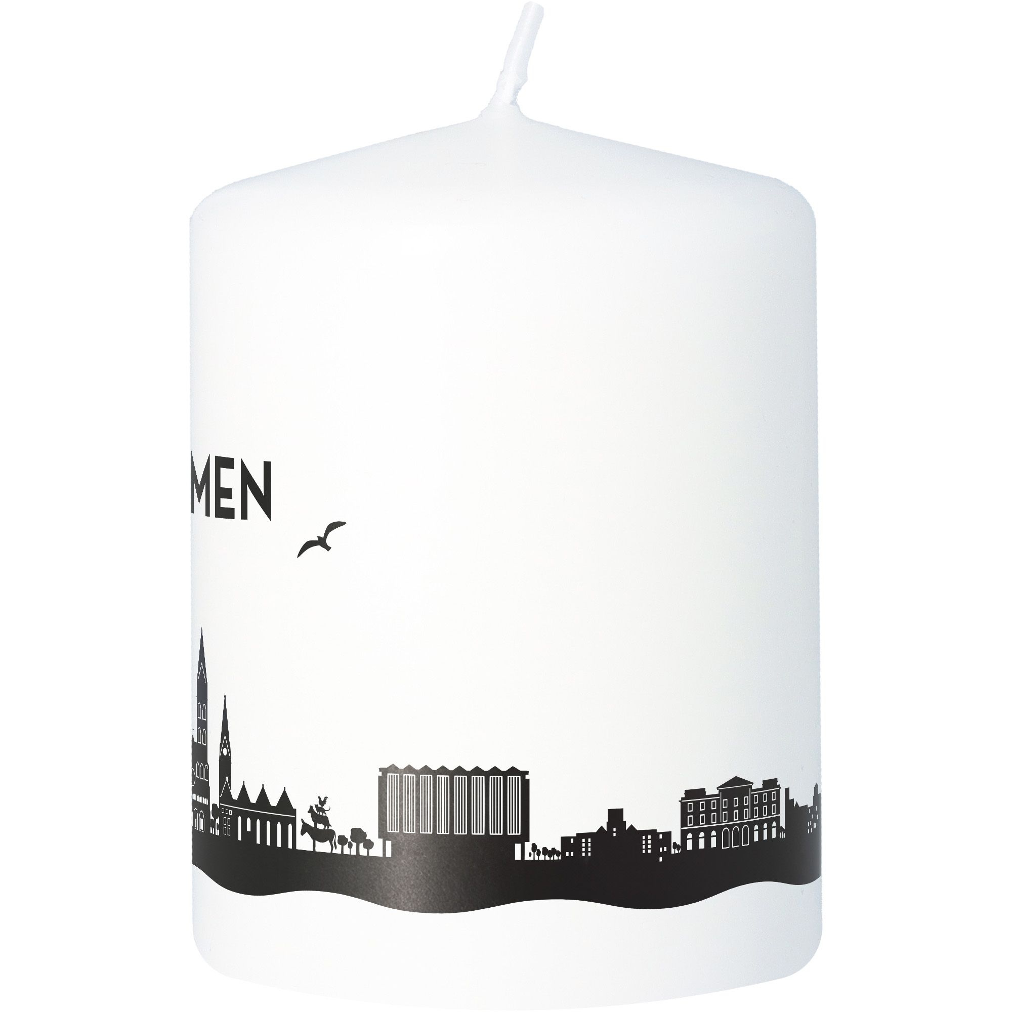 Stumpenkerze Skyline Bremen Weiß Stumpenkerze Skyline Bremen Weiß