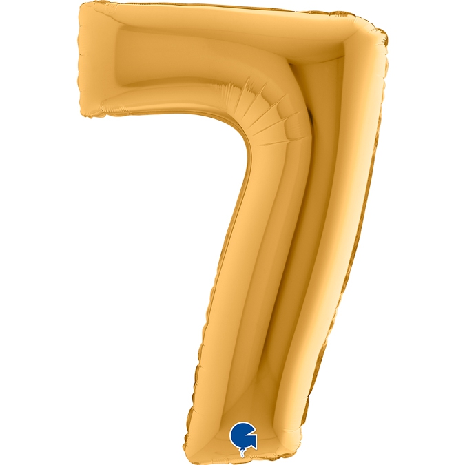 Folienballon Zahl 7 Gold 100cm Folienballon Zahl 7 Gold 100cm