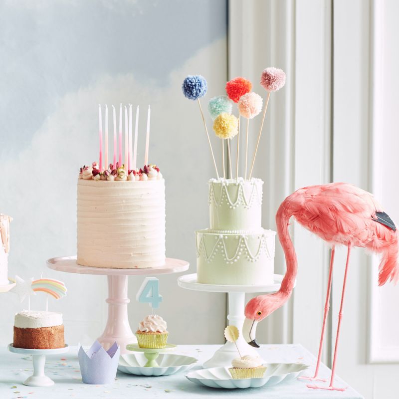 Meri Meri - 6 Cake Topper "Pompoms", bunt Meri Meri - 6 Cake Topper "Pompoms", bunt