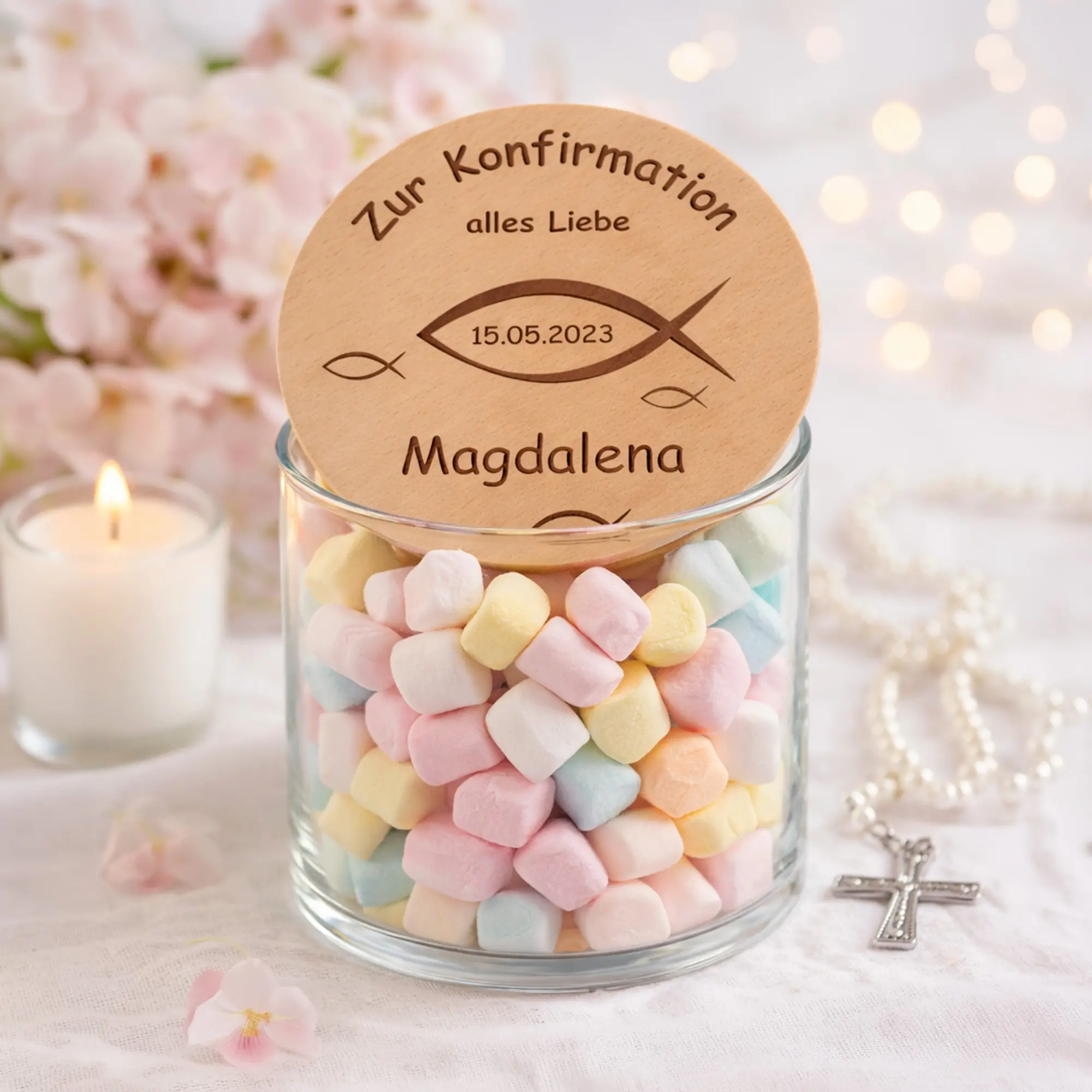 Himbeeren?, Marshmallows, Gläser, Keks, Kuchen?