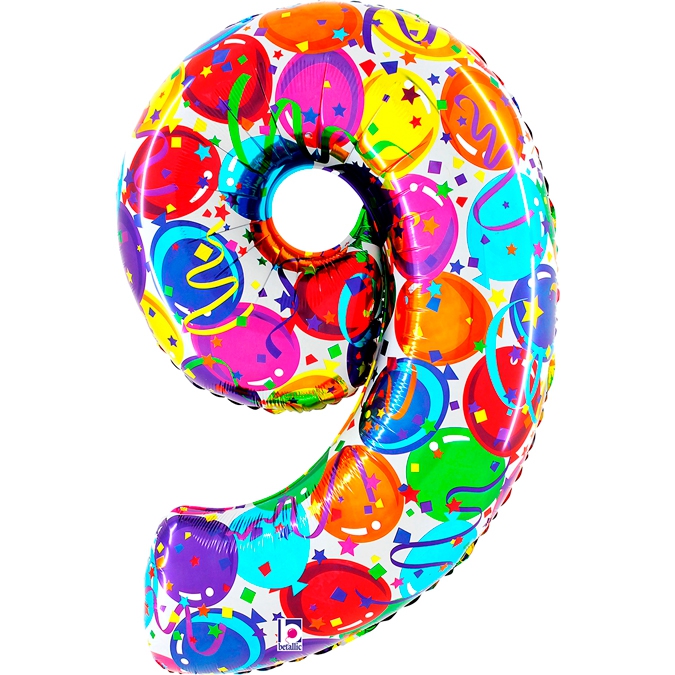 Folienballon Zahl 9 Party 100cm Folienballon Zahl 9 Party 100cm