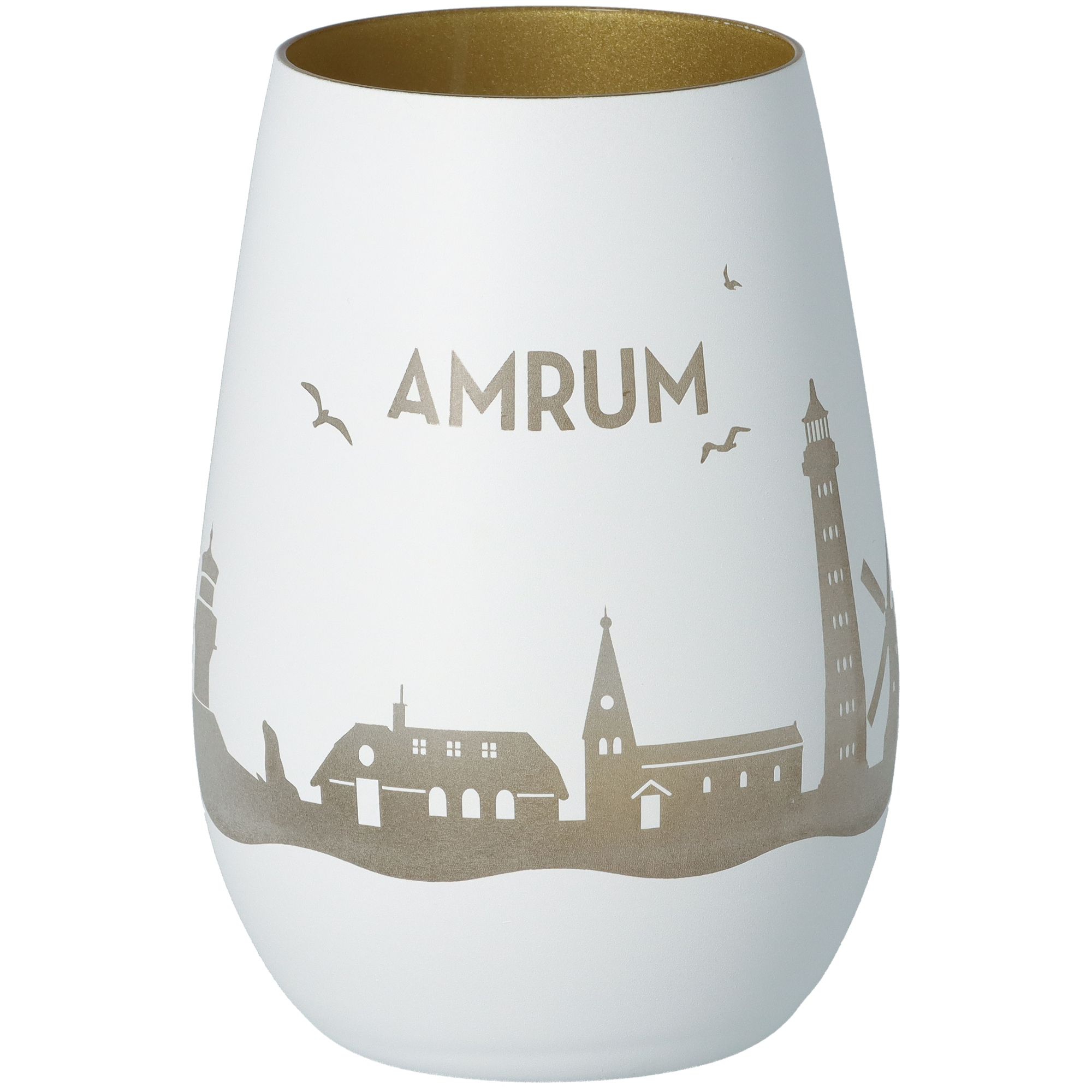 Windlicht Skyline Amrum Weiß/Gold Windlicht Skyline Amrum Weiß/Gold