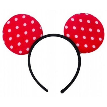 Rot - Haarreifen mit Minnie-Maus-Ohren