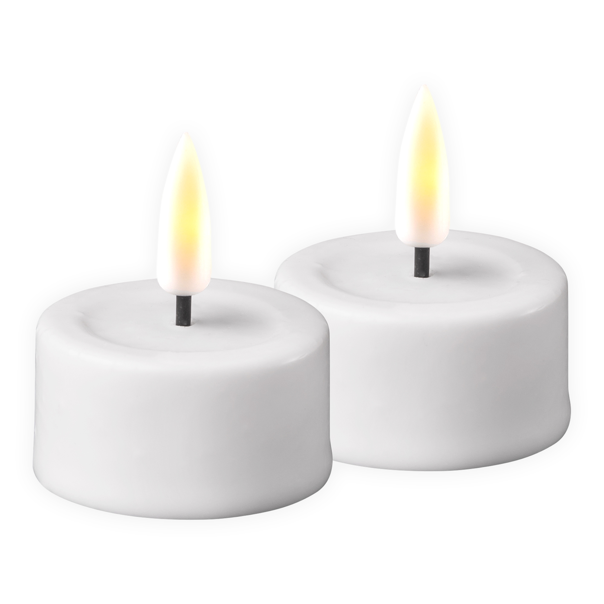 Deluxe - LED Teelichter Weiß 2 Stück groß 6 cm
