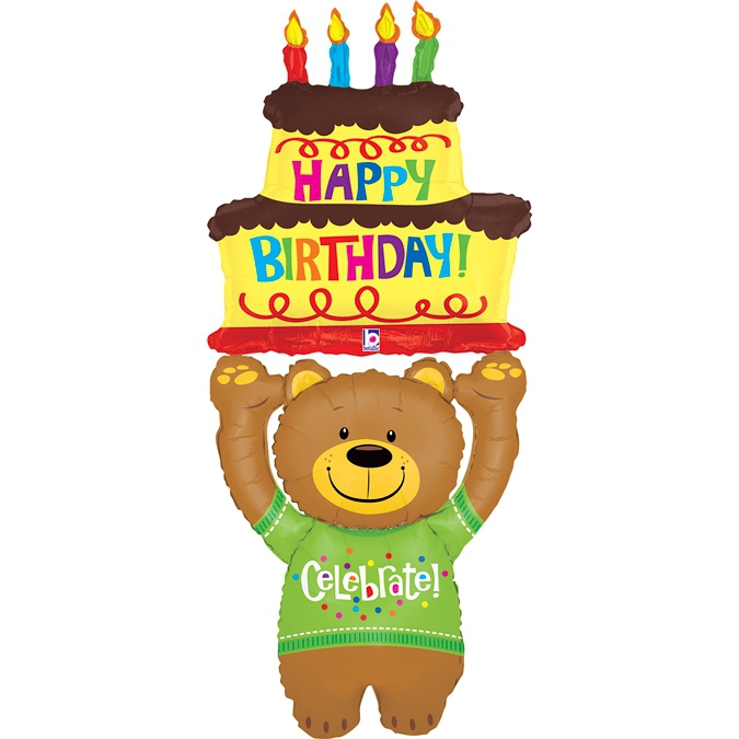 Folienballon "Happy Birthday" Teddy 140cm